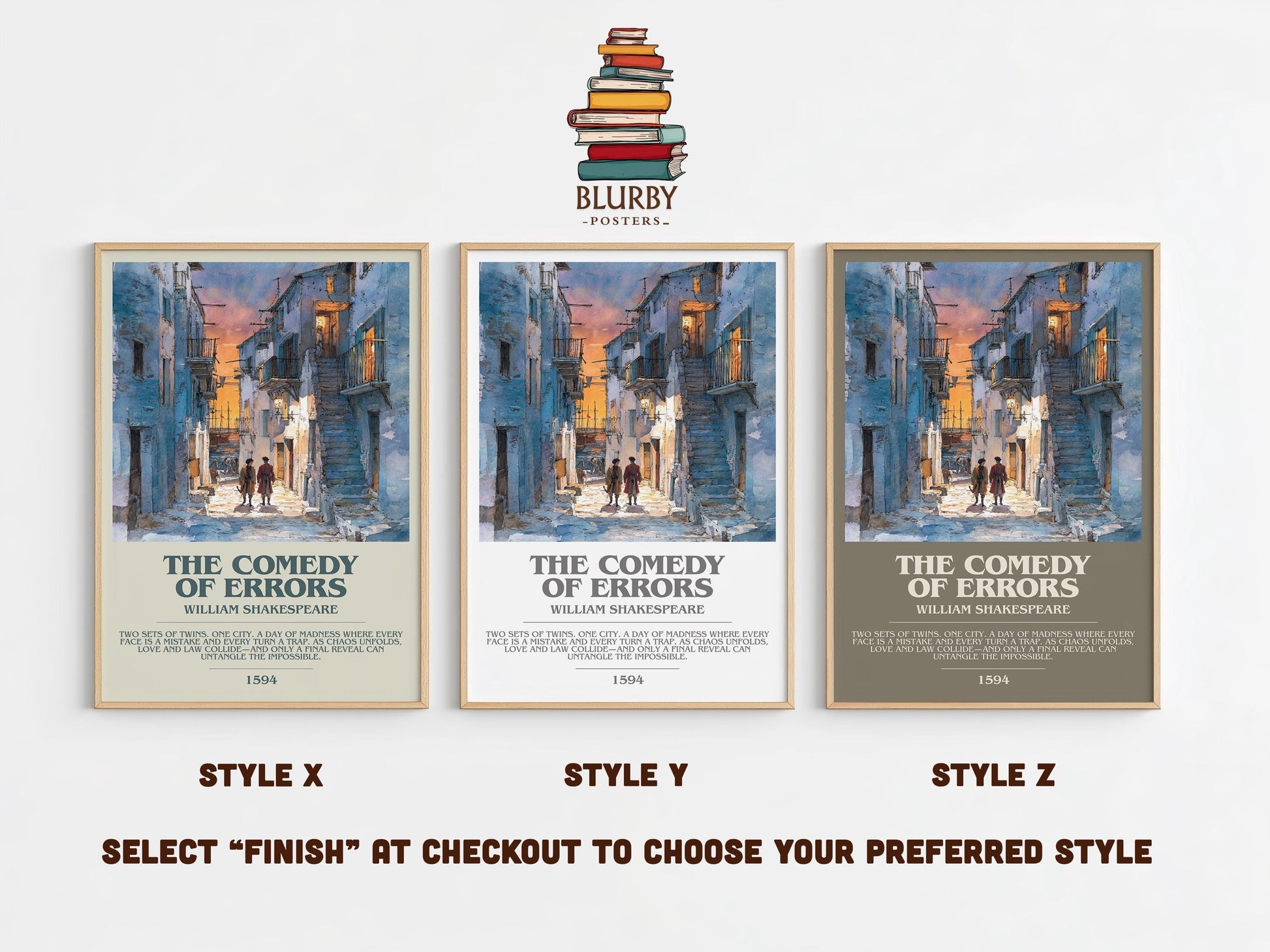 The Comedy Of Errors by William Shakespeare | Descriptive Modern Book Art | Poster