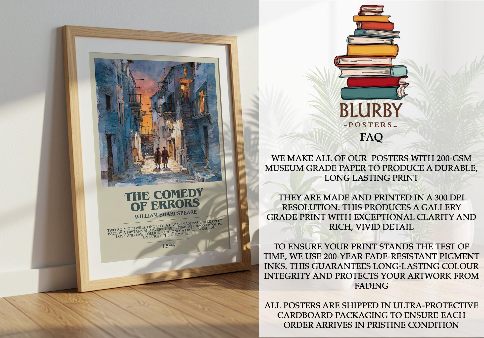 The Comedy Of Errors by William Shakespeare | Descriptive Modern Book Art | Poster