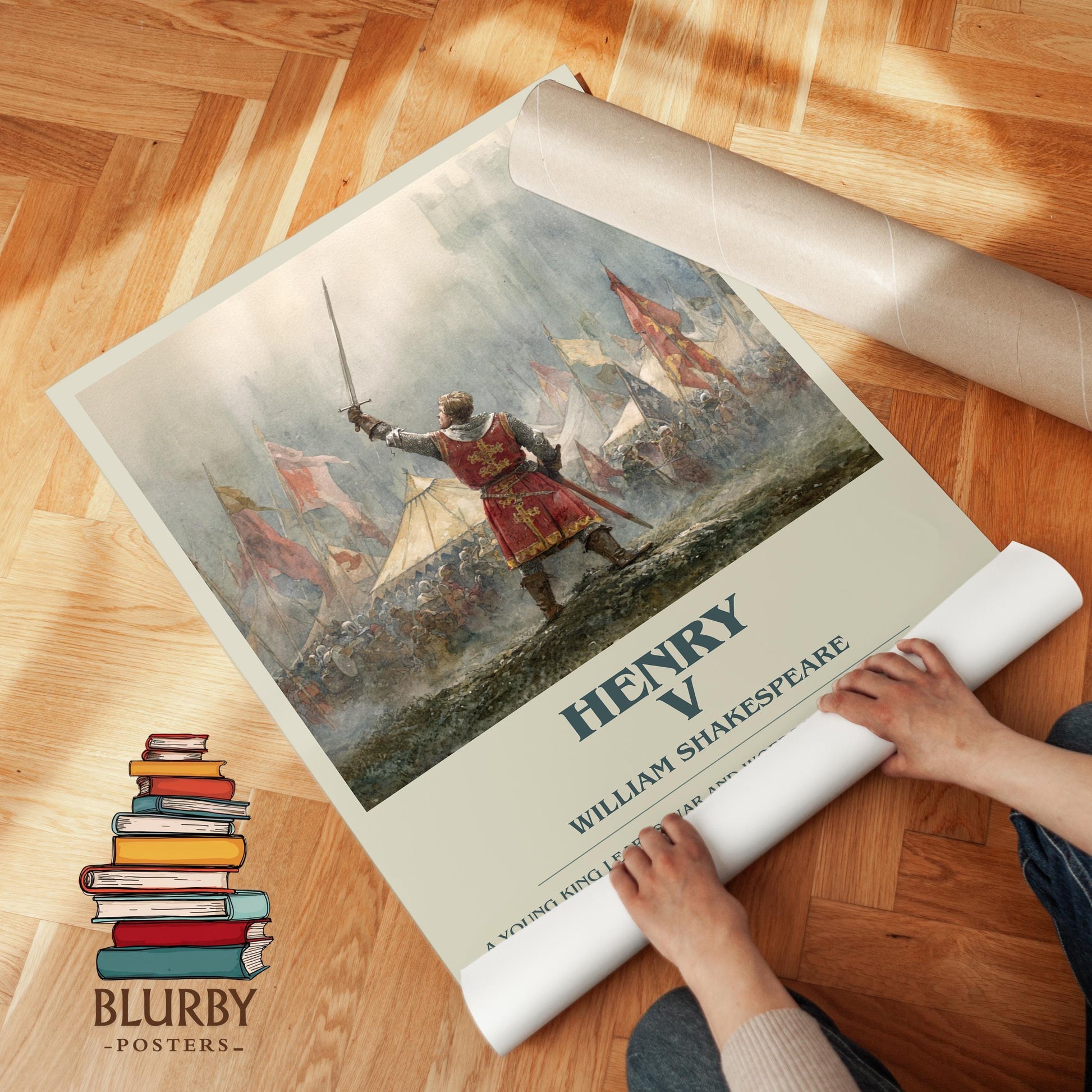 Henry V by William Shakespeare | Descriptive Modern Book Art | Poster