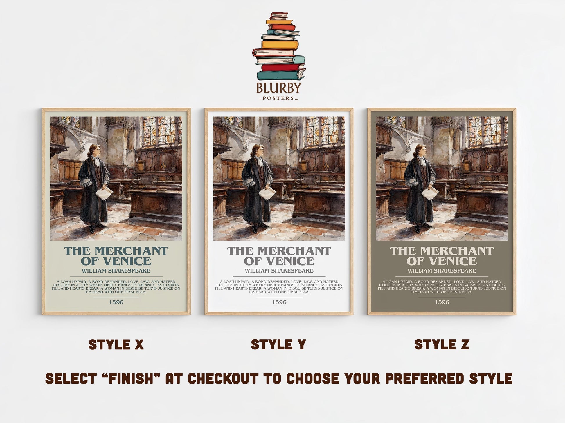 The Merchant Of Venice by William Shakespeare | Descriptive Modern Book Art | Poster