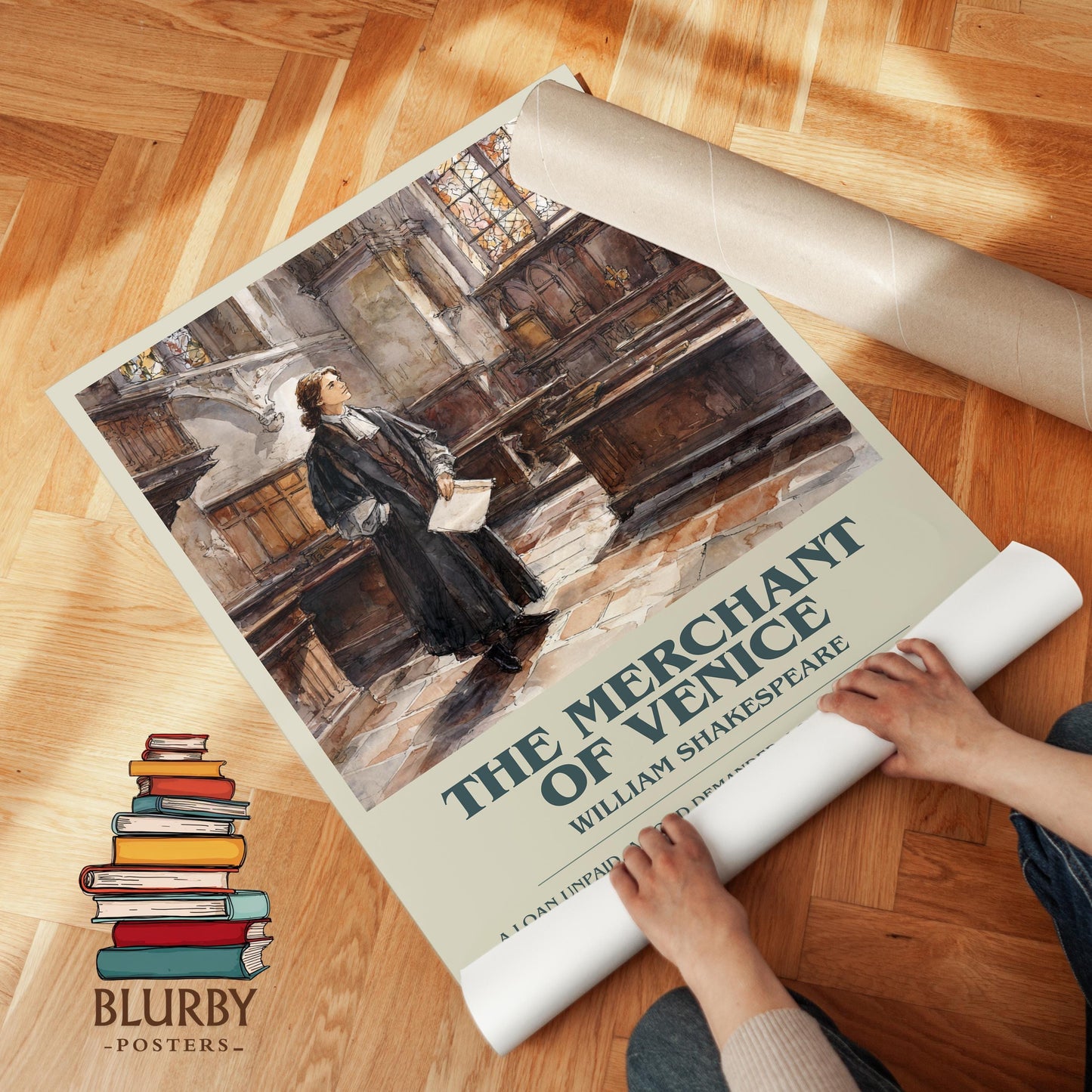 The Merchant Of Venice by William Shakespeare | Descriptive Modern Book Art | Poster