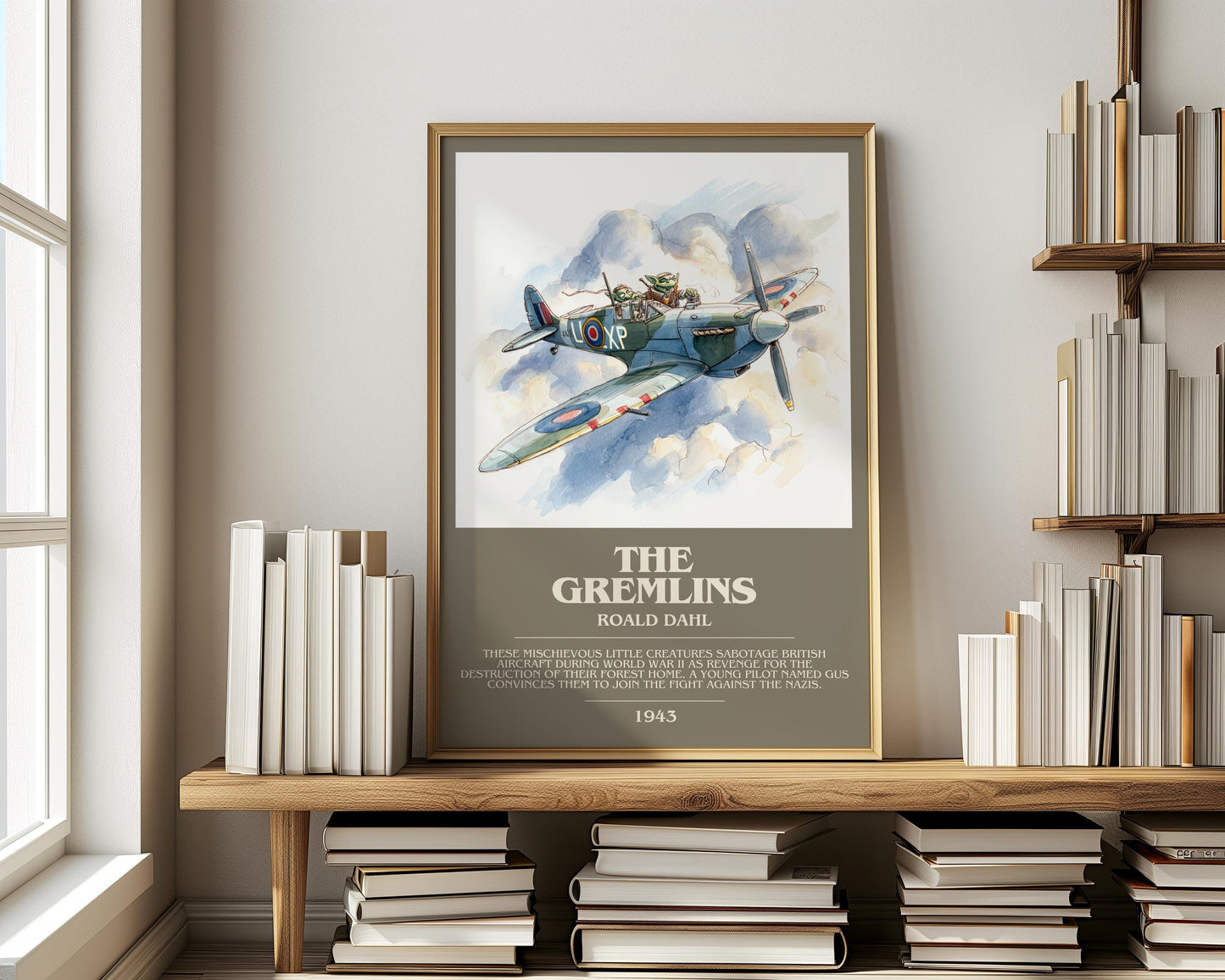 The Gremlins by Roald Dahl | Descriptive Modern Book Art | Poster