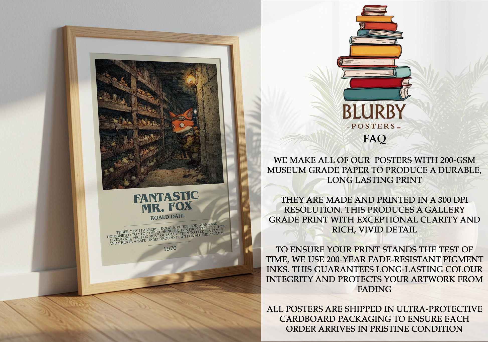 Fantastic Mr Fox by Roald Dahl | Descriptive Modern Book Art | Poster