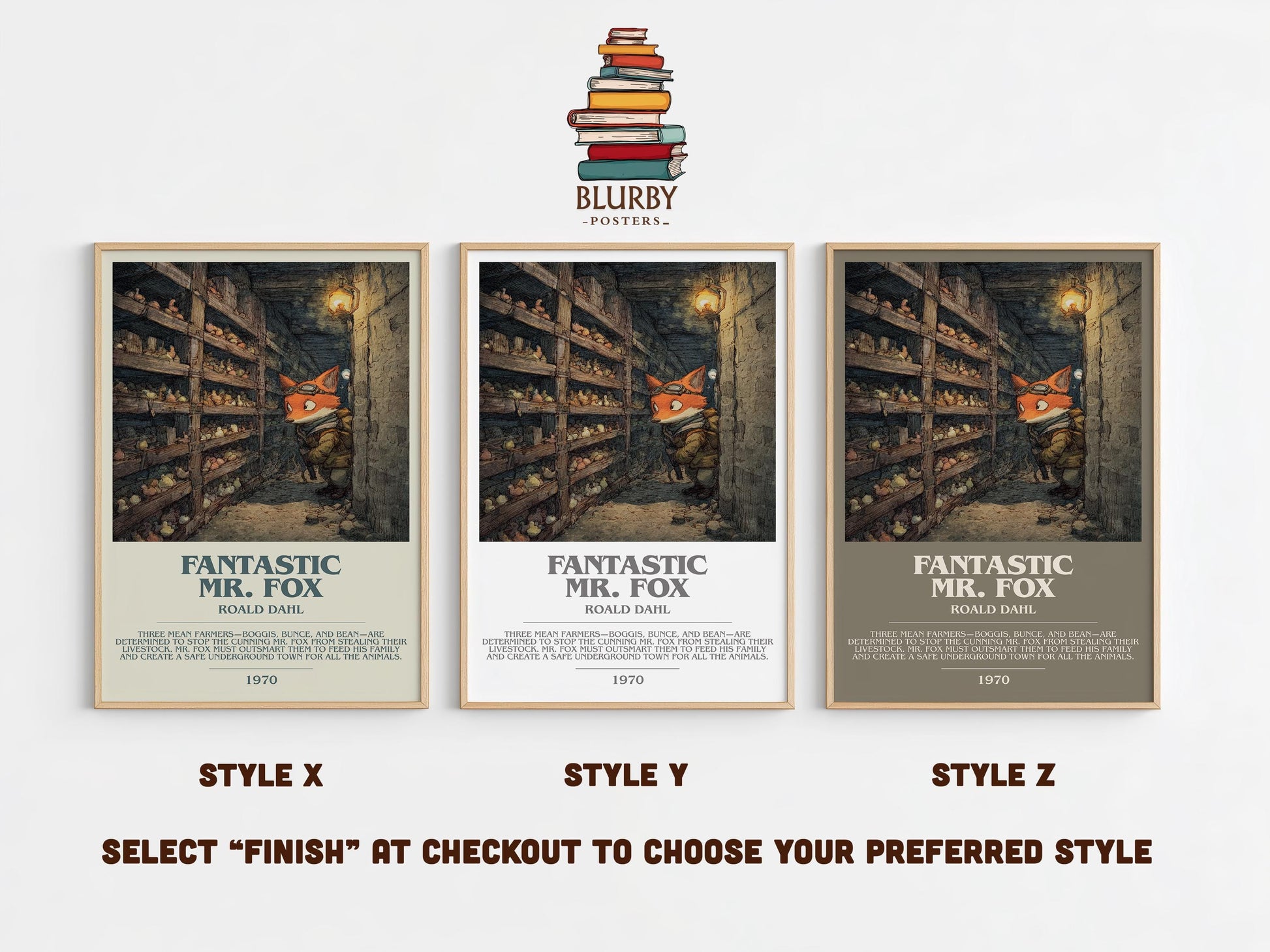 Fantastic Mr Fox by Roald Dahl | Descriptive Modern Book Art | Poster