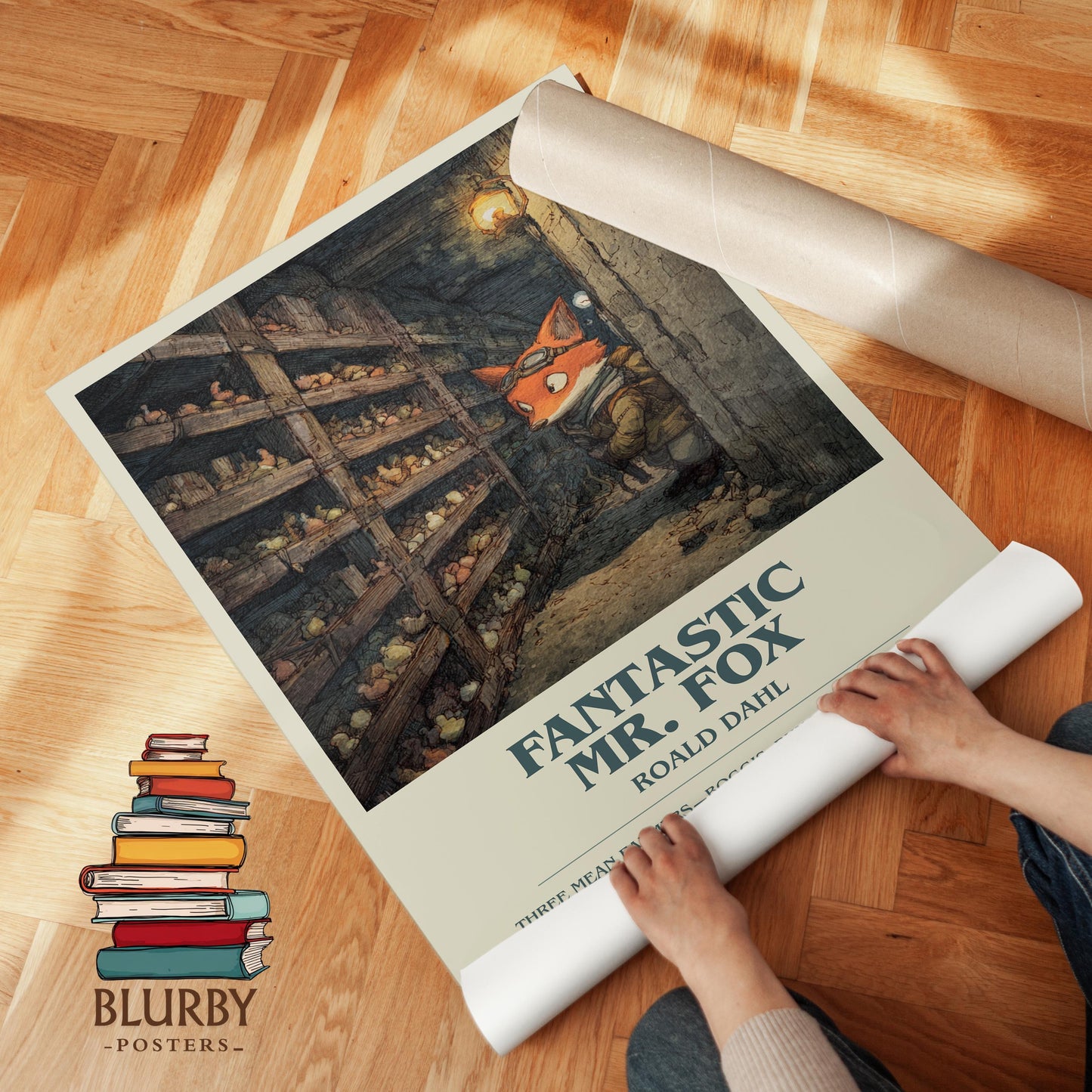 Fantastic Mr Fox by Roald Dahl | Descriptive Modern Book Art | Poster