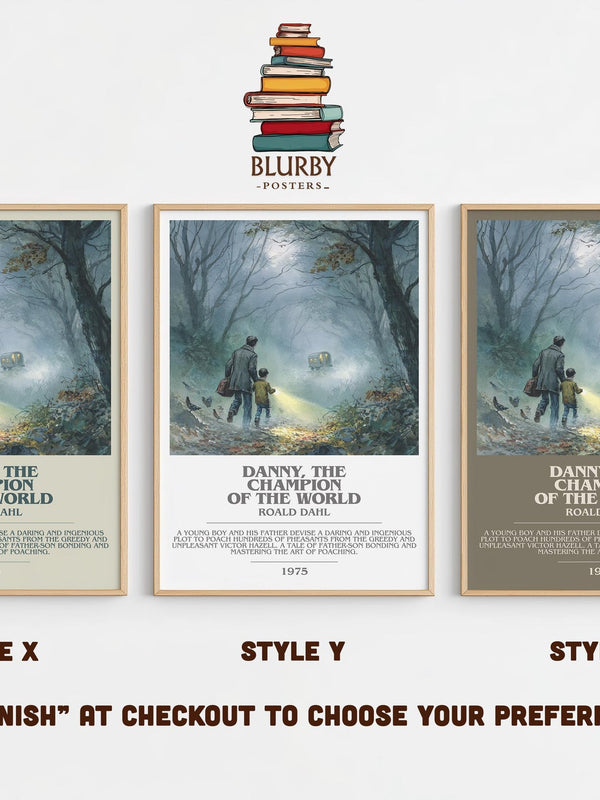 Danny, The Champion Of The World bookish poster colour and style options – Roald Dahl book art