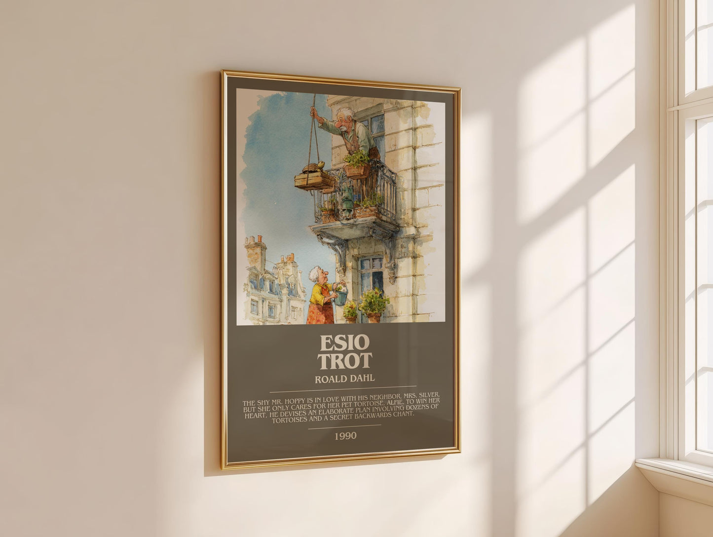Esio Trot by Roald Dahl | Descriptive Modern Book Art | Poster