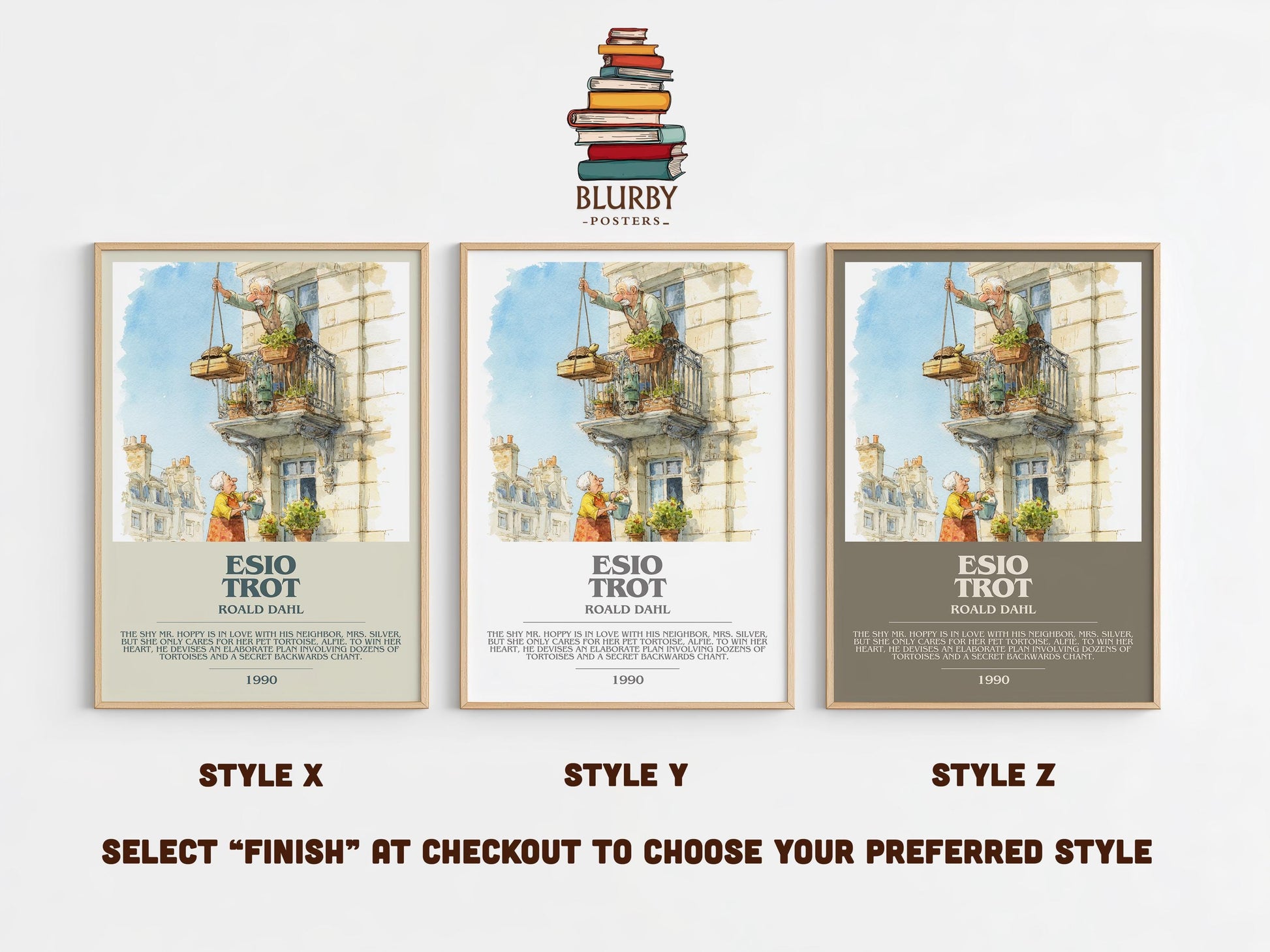 Esio Trot by Roald Dahl | Descriptive Modern Book Art | Poster