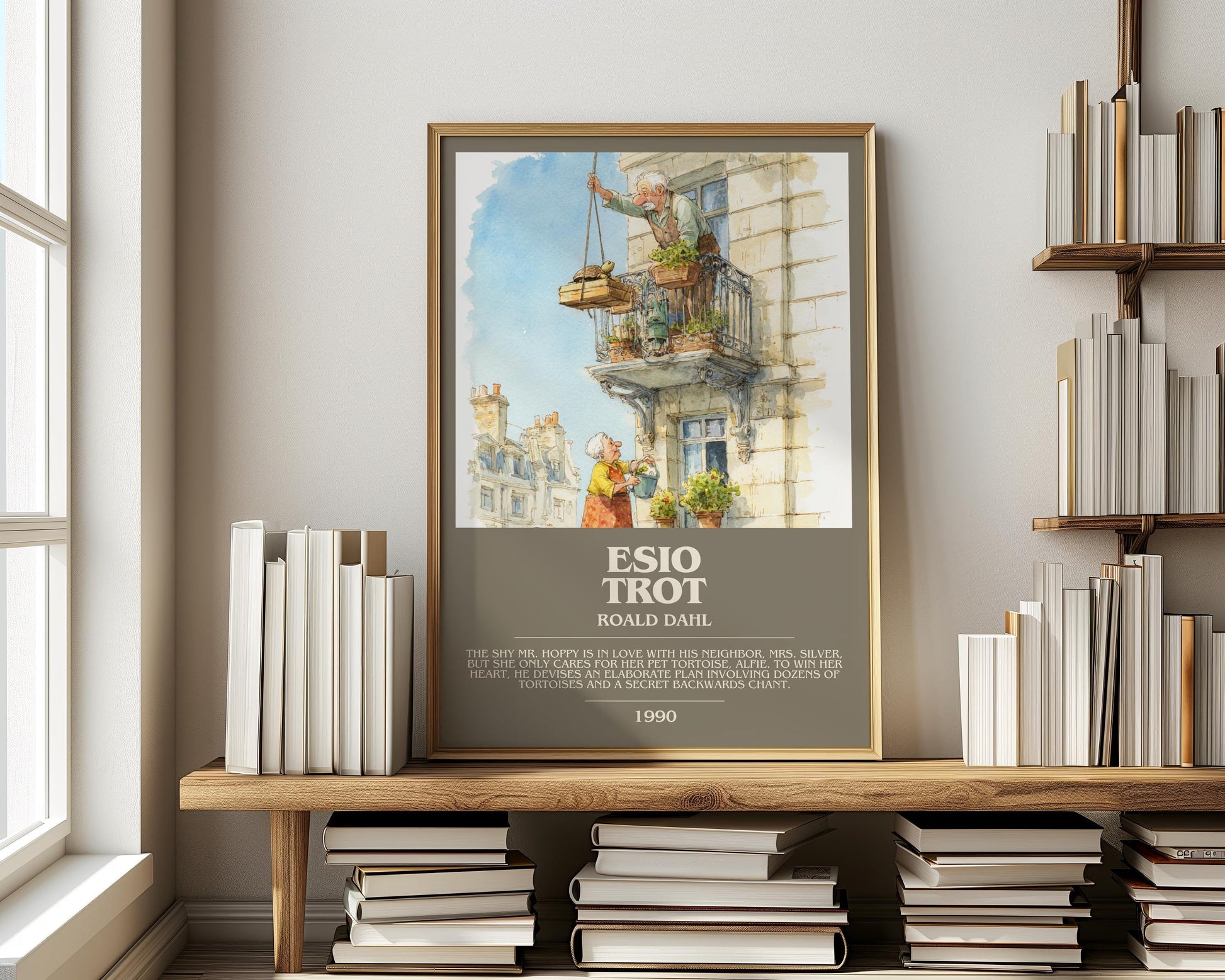 Esio Trot by Roald Dahl | Descriptive Modern Book Art | Poster
