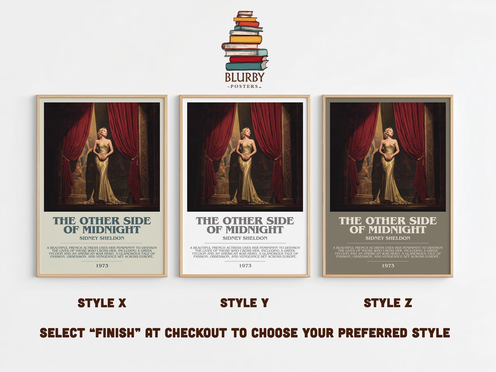 The Other Side Of Midnight by Sidney Sheldon | Descriptive Modern Book Art | Poster