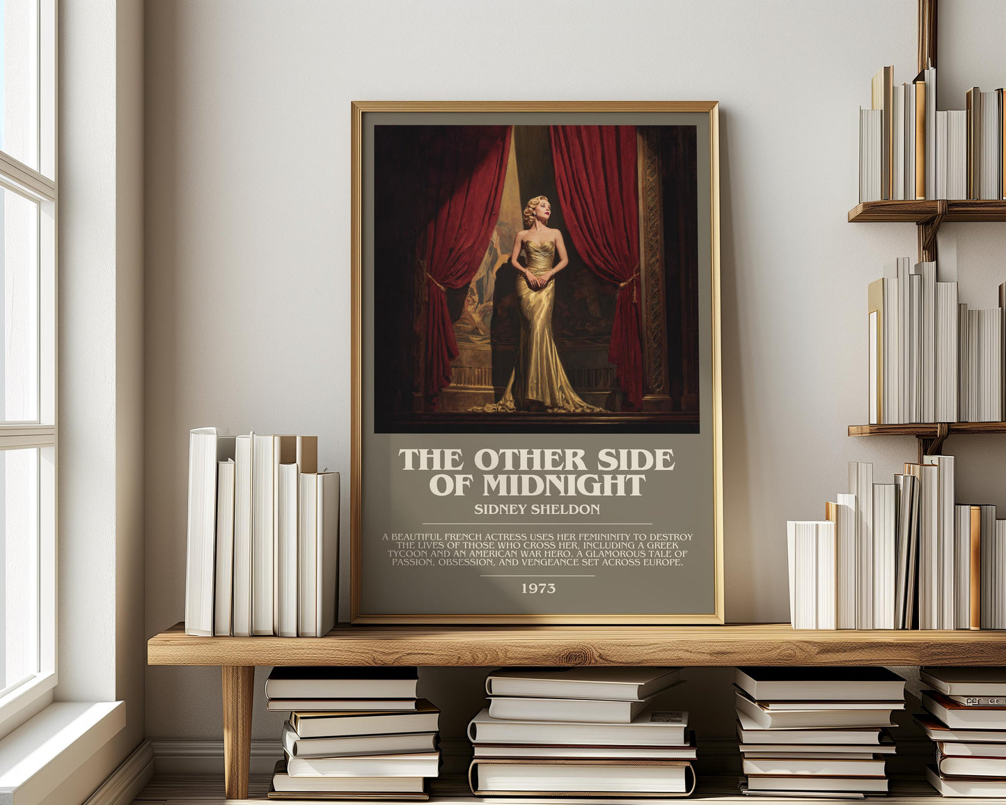 The Other Side Of Midnight by Sidney Sheldon | Descriptive Modern Book Art | Poster