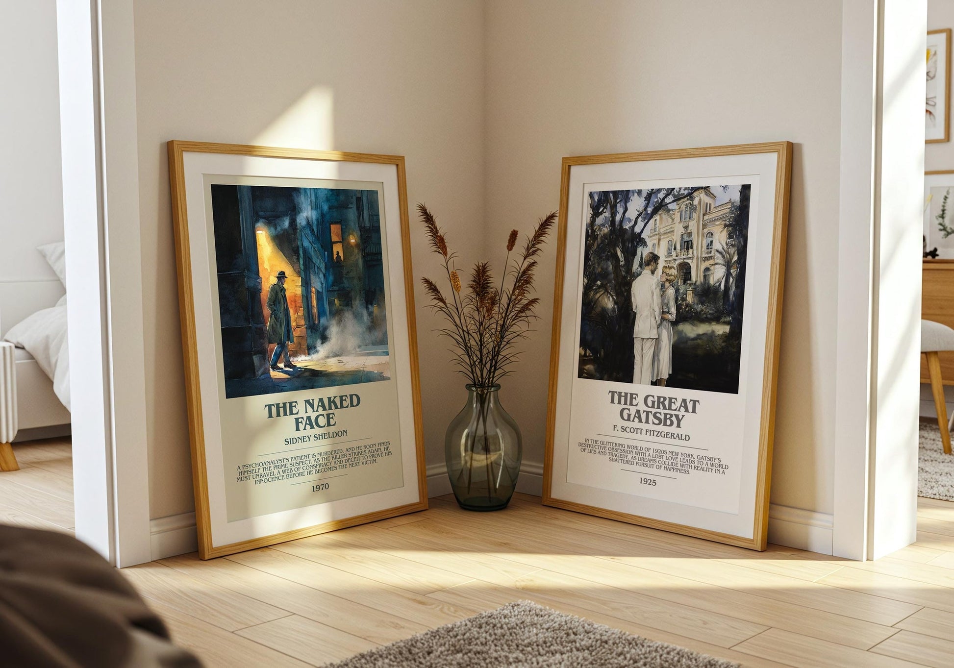 The Naked Face bookish poster paired in gallery wall – literary art prints