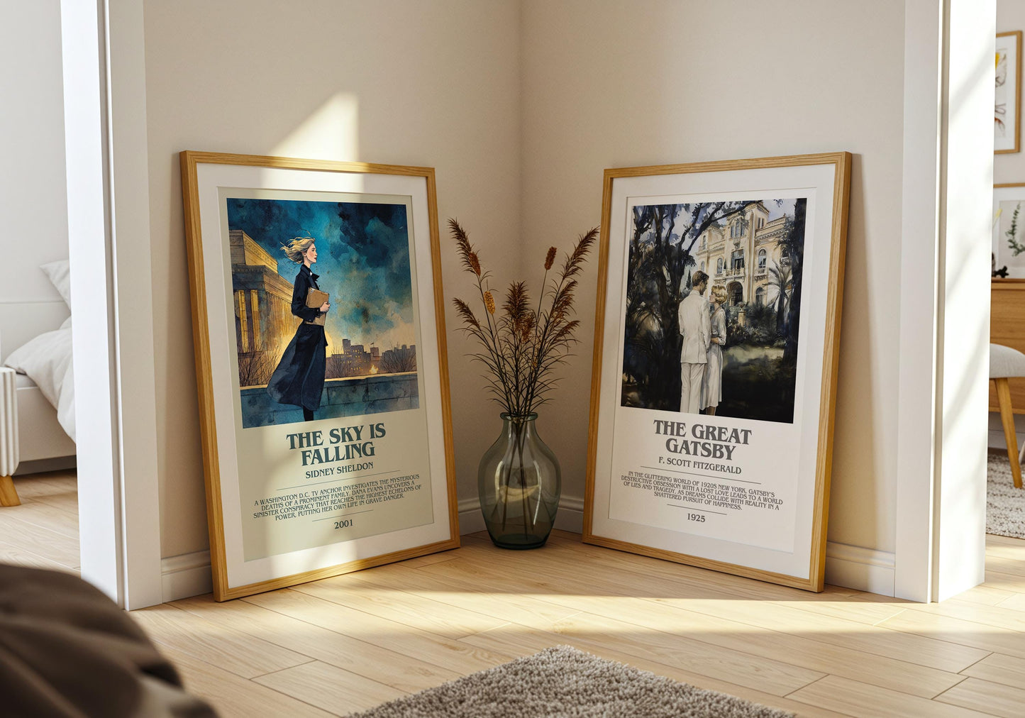 The Sky Is Falling by Sidney Sheldon | Descriptive Modern Book Art | Poster