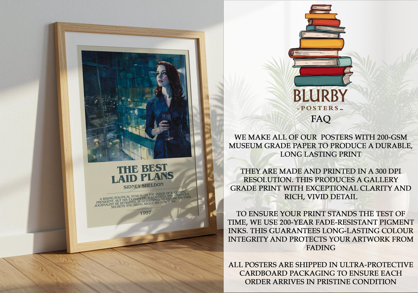 The Best Laid Plans by Sidney Sheldon | Descriptive Modern Book Art | Poster