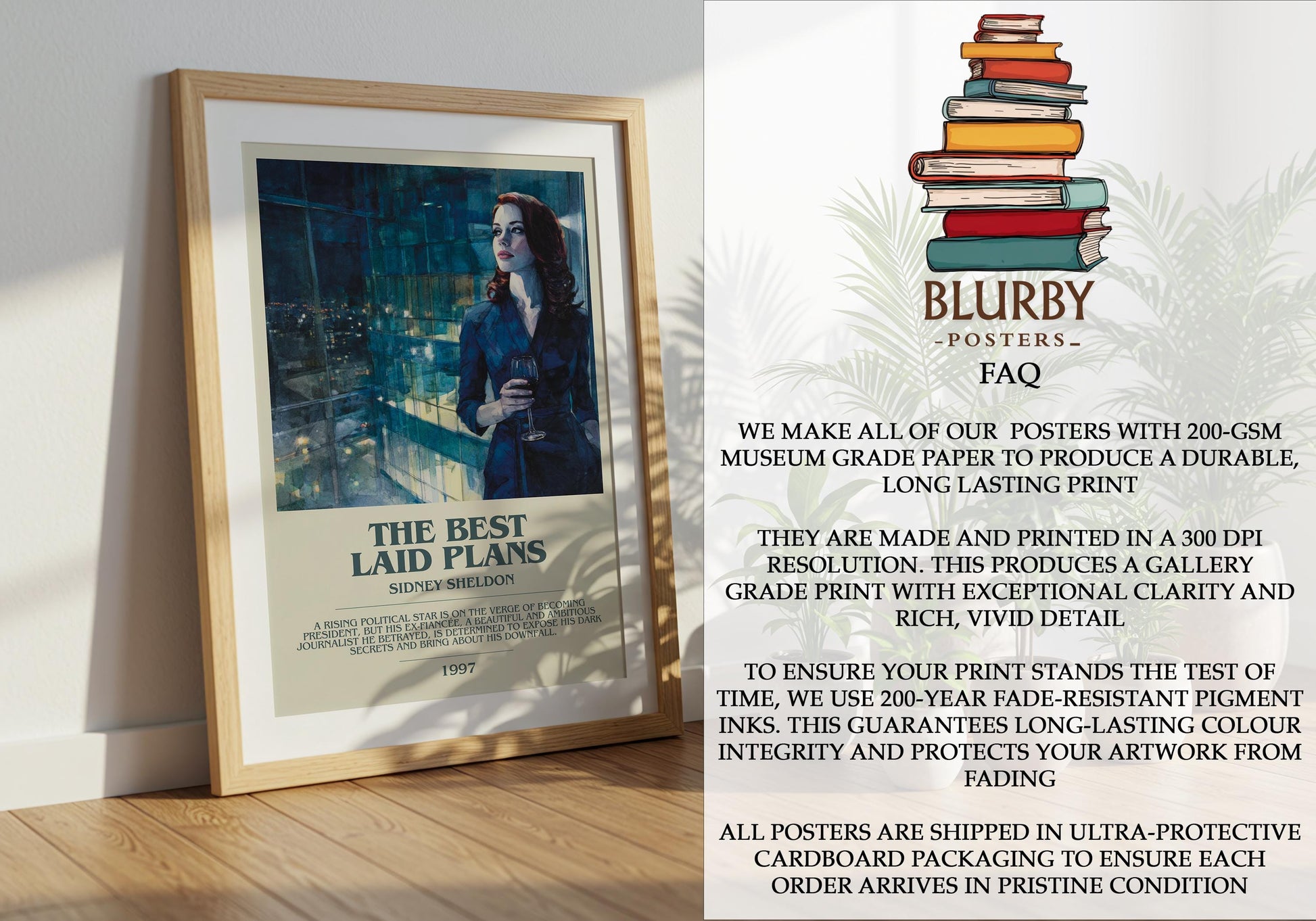 The Best Laid Plans by Sidney Sheldon | Descriptive Modern Book Art | Poster