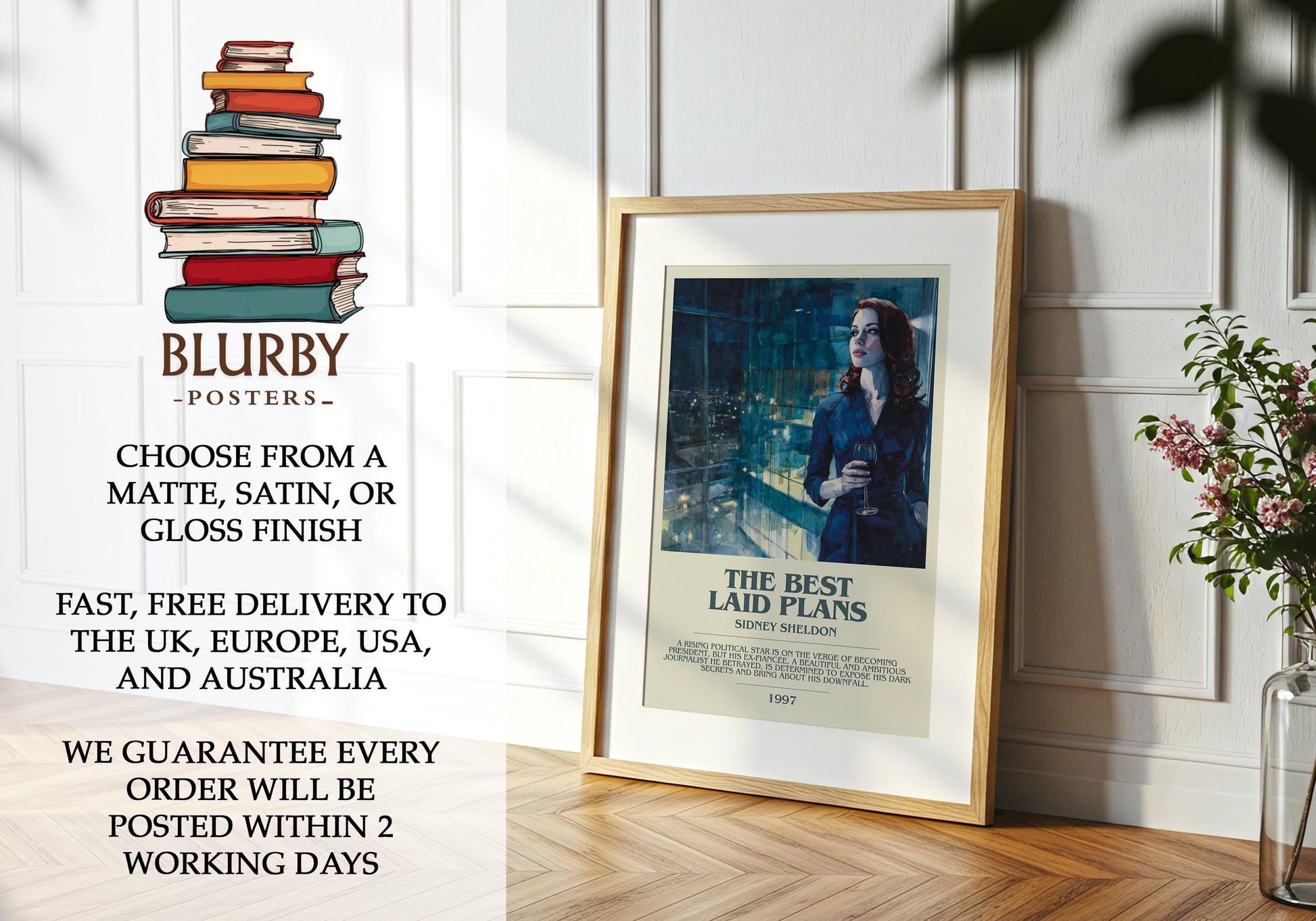 The Best Laid Plans by Sidney Sheldon | Descriptive Modern Book Art | Poster