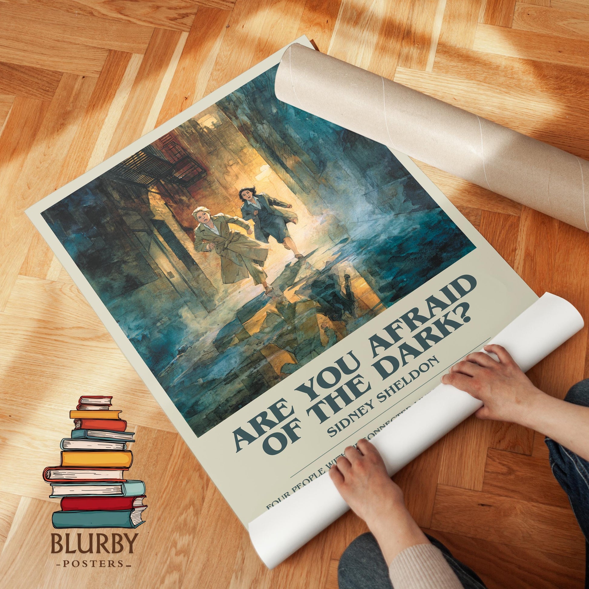 Are You Afraid Of The Dark by Sidney Sheldon | Descriptive Modern Book Art | Poster