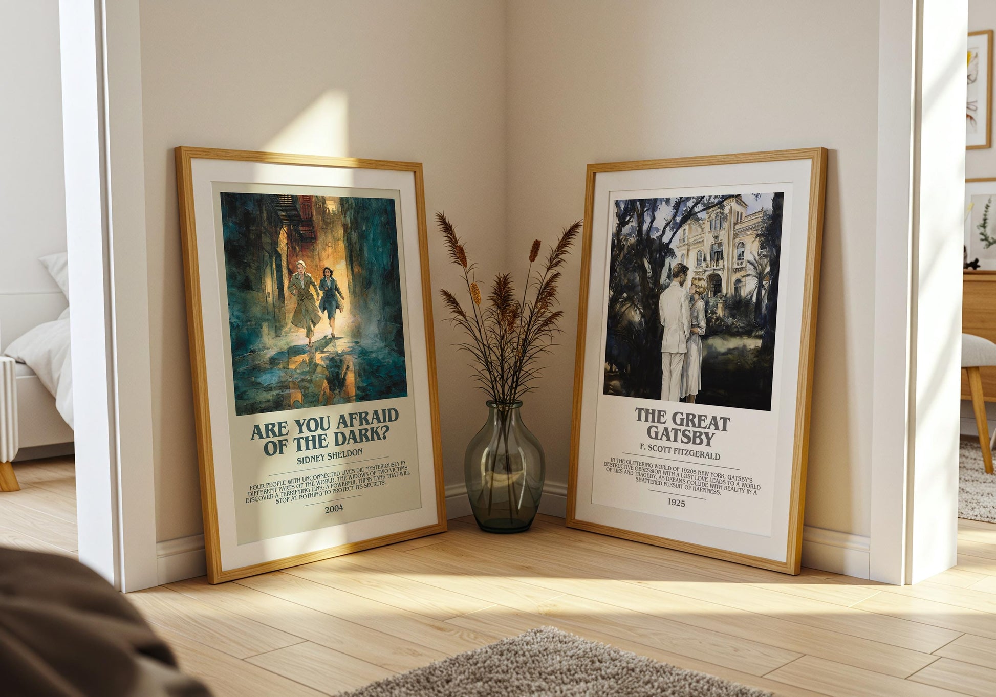 Are You Afraid Of The Dark by Sidney Sheldon | Descriptive Modern Book Art | Poster