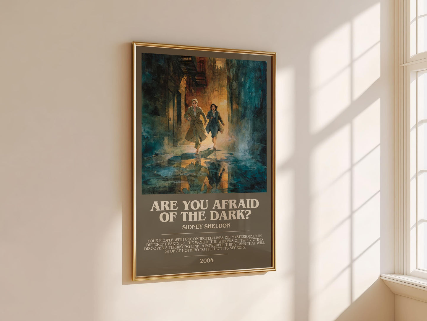 Are You Afraid Of The Dark by Sidney Sheldon | Descriptive Modern Book Art | Poster