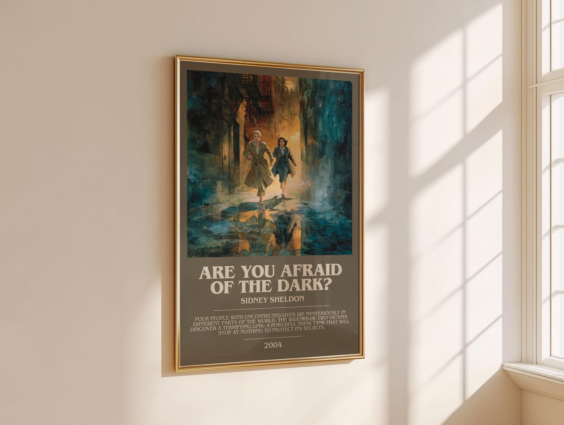 Are You Afraid Of The Dark by Sidney Sheldon | Descriptive Modern Book Art | Poster