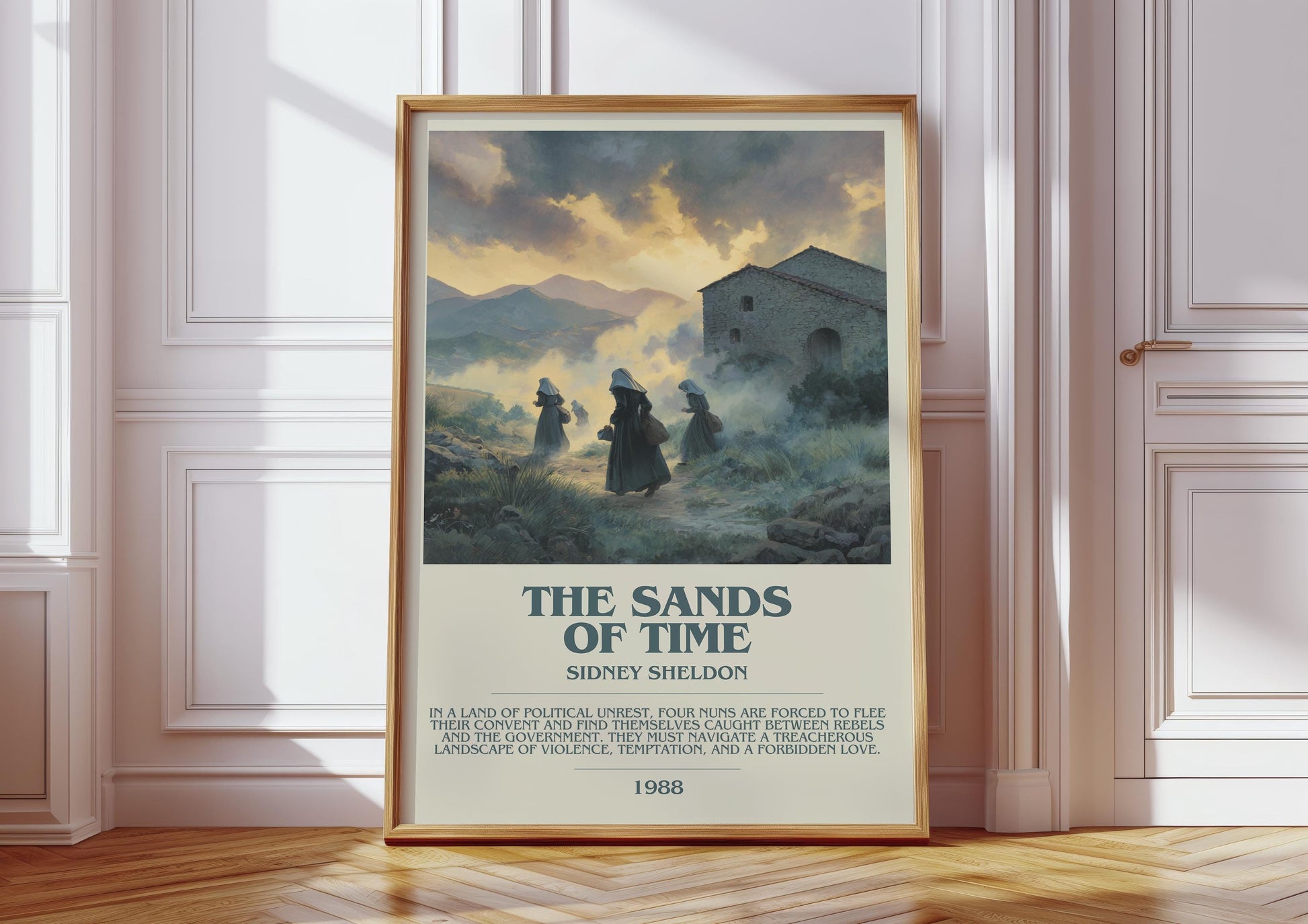 The Sands Of Time by Sidney Sheldon | Descriptive Modern Book Art | Poster