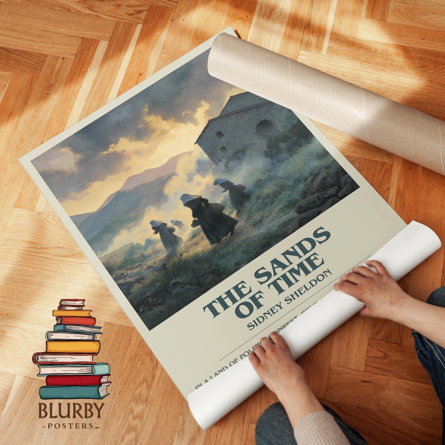 The Sands Of Time by Sidney Sheldon | Descriptive Modern Book Art | Poster