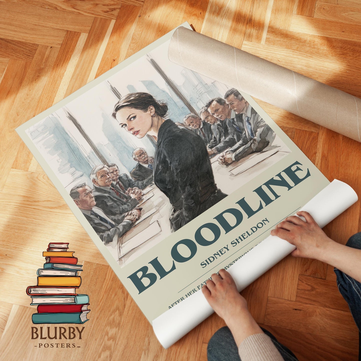 Bloodline by Sidney Sheldon | Descriptive Modern Book Art | Poster