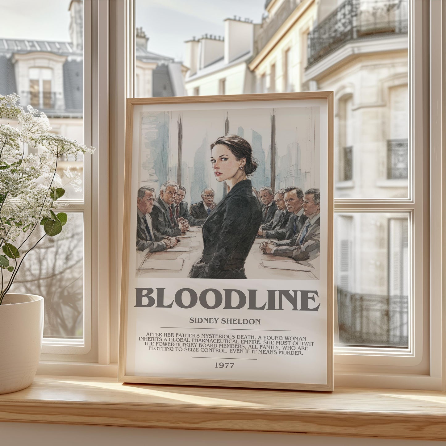 Bloodline by Sidney Sheldon | Descriptive Modern Book Art | Poster