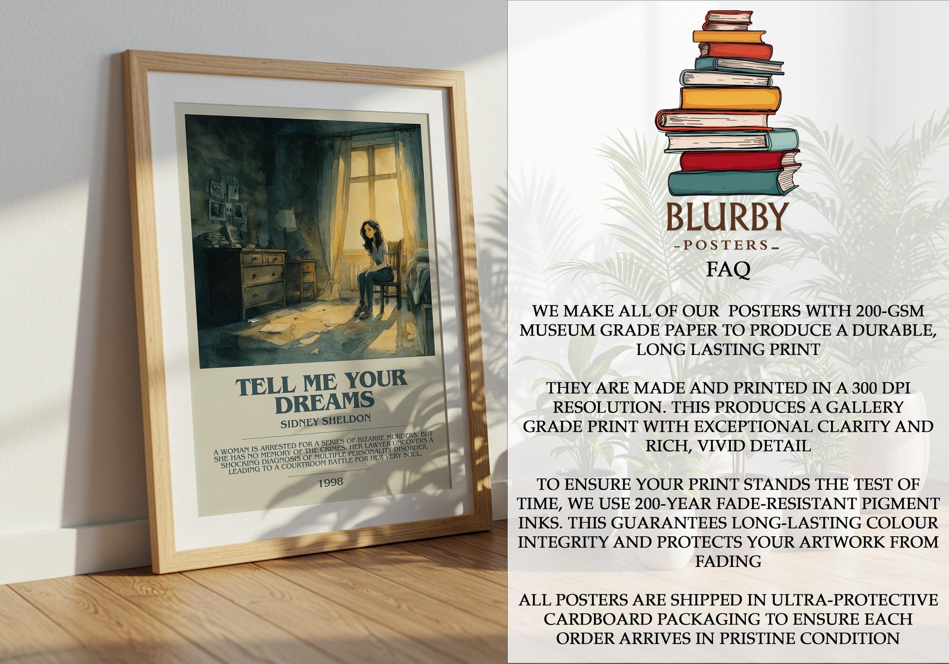 Tell Me Your Dreams by Sidney Sheldon | Descriptive Modern Book Art | Poster