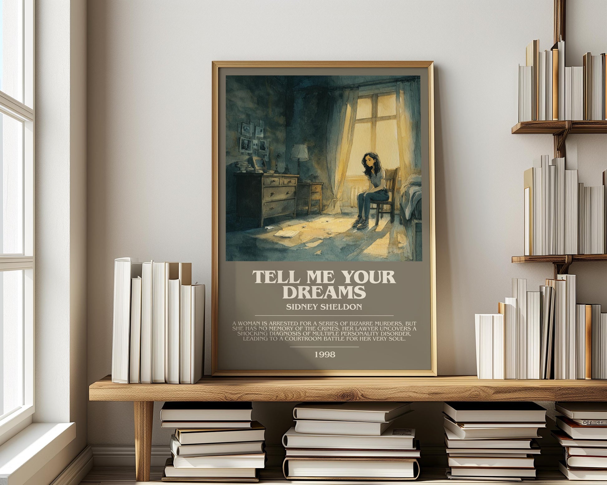 Tell Me Your Dreams by Sidney Sheldon | Descriptive Modern Book Art | Poster
