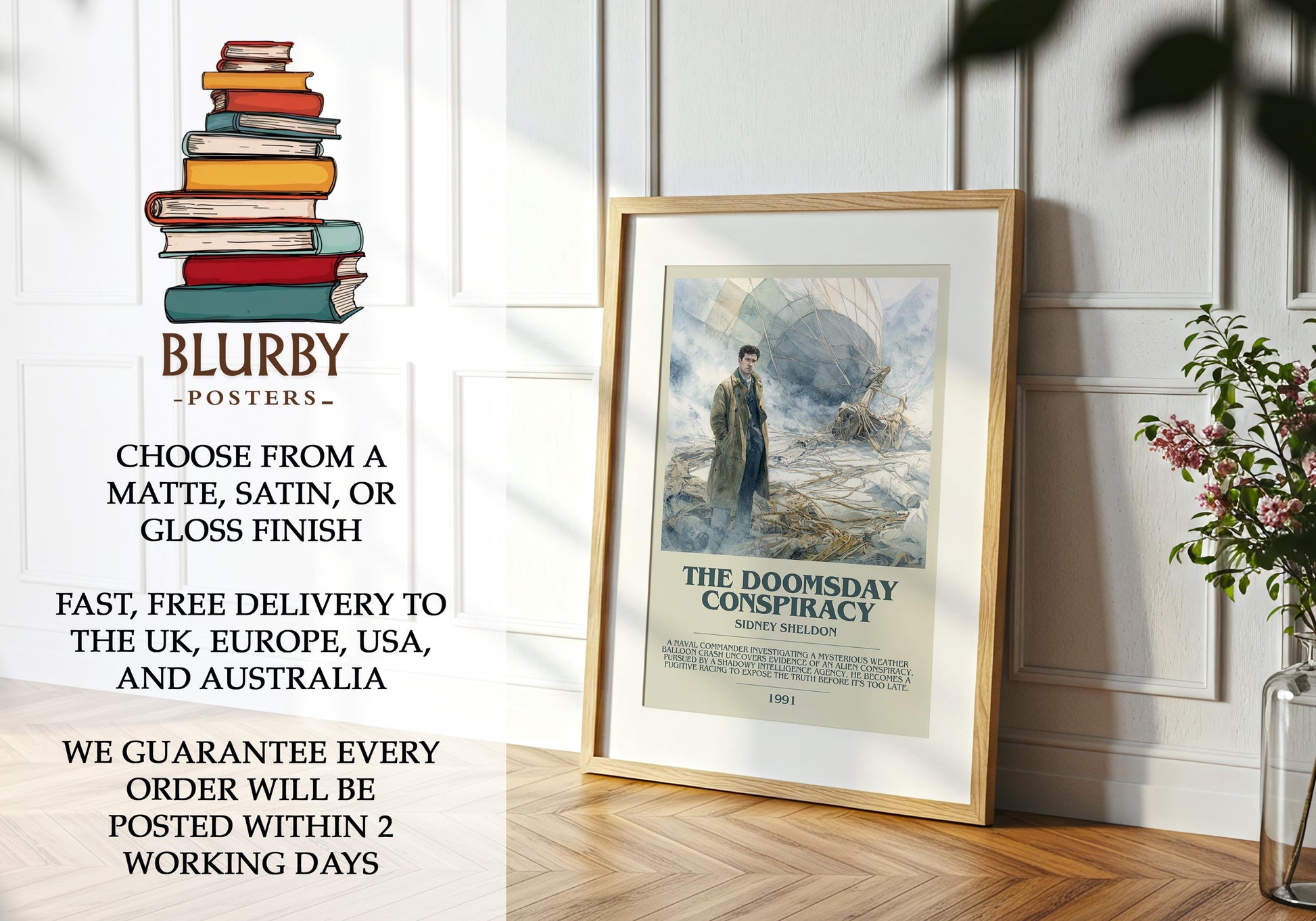 The Doomsday Conspiracy by Sidney Sheldon | Descriptive Modern Book Art | Poster