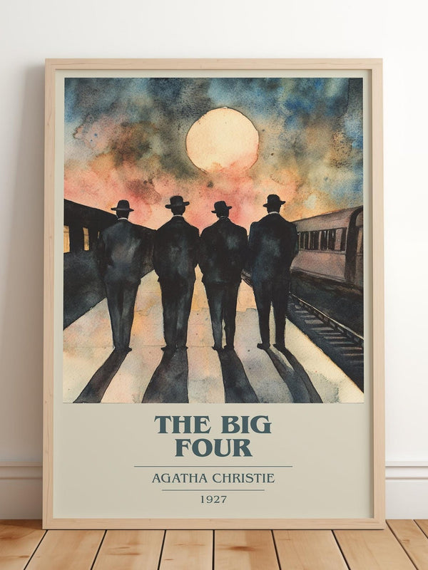The Big Four book cover print in frame leaning in hallway – mystery wall art