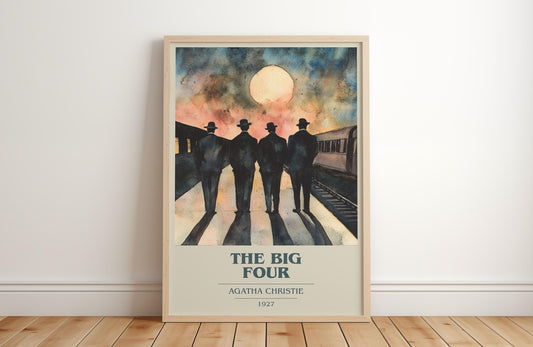 The Big Four by Agatha Christie Descriptive Poster Print. Free Delivery Wall Art Author & Blurb Book Artwork Novel
