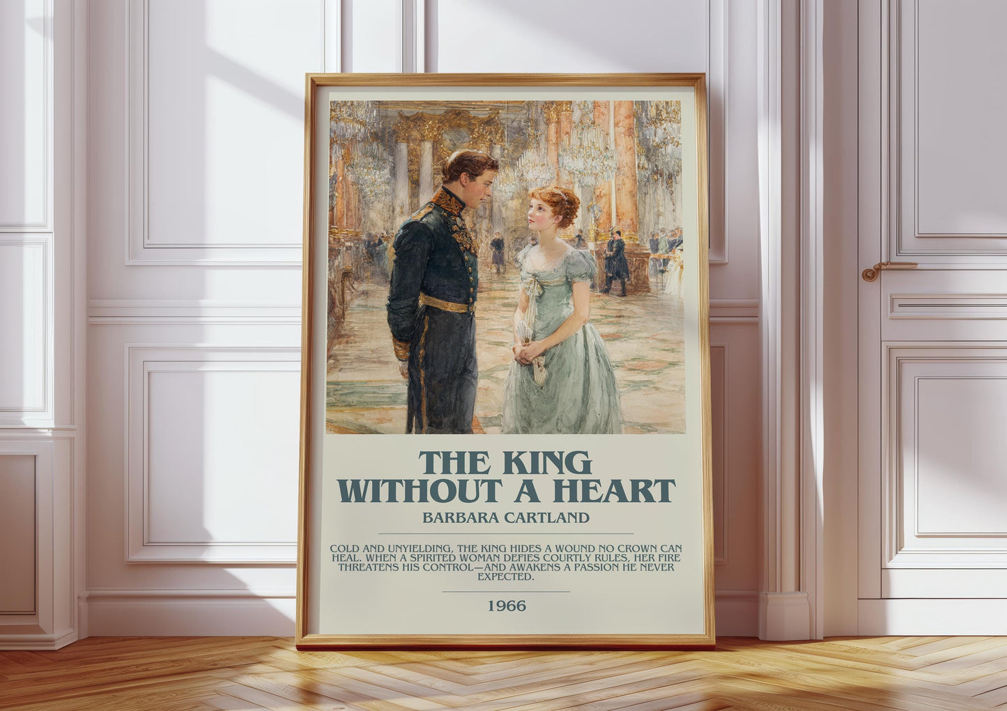 The King Without A Heart by Barbara Cartland | Descriptive Modern Book Art | Poster