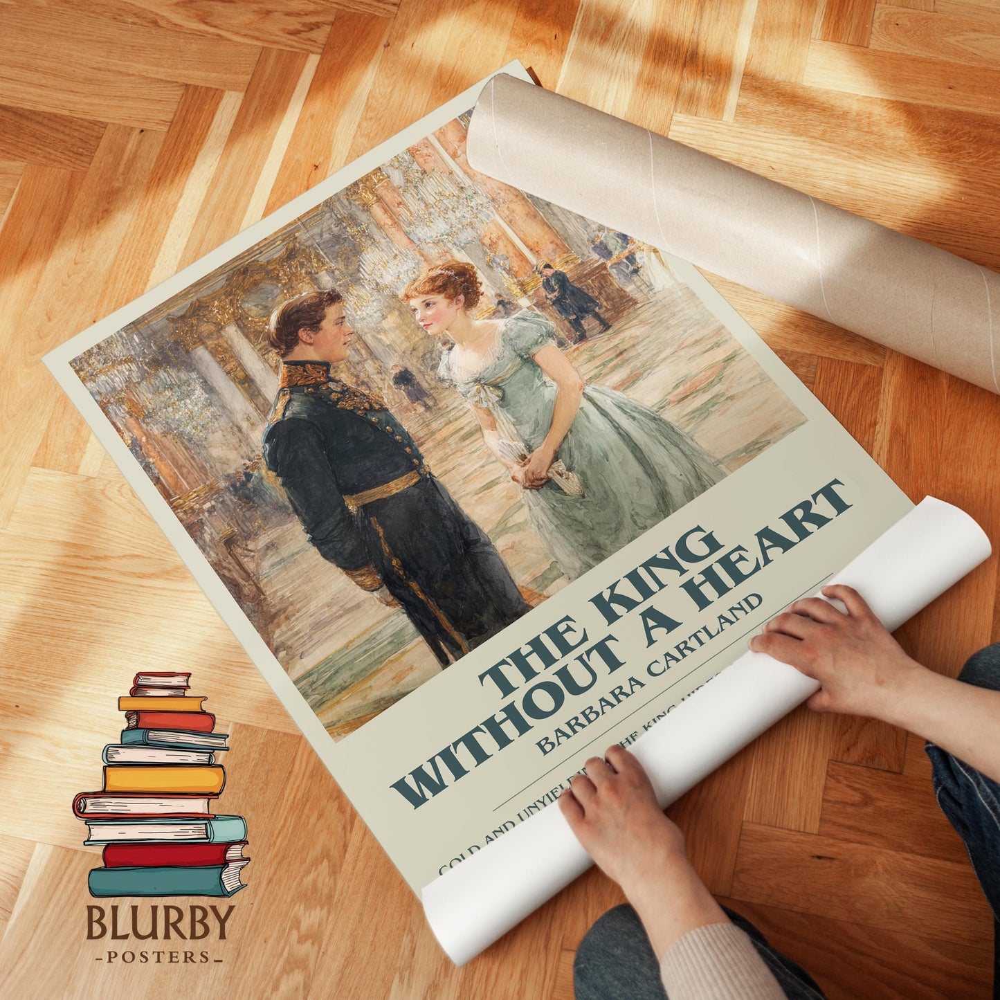 The King Without A Heart by Barbara Cartland | Descriptive Modern Book Art | Poster