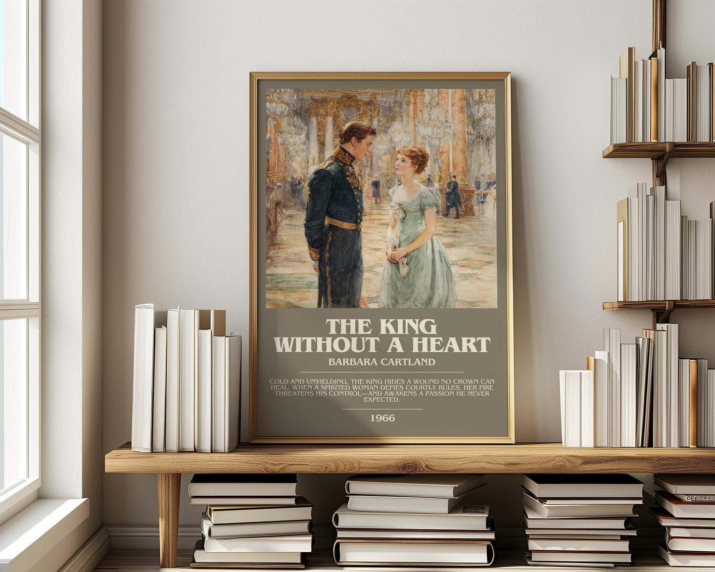 The King Without A Heart by Barbara Cartland | Descriptive Modern Book Art | Poster