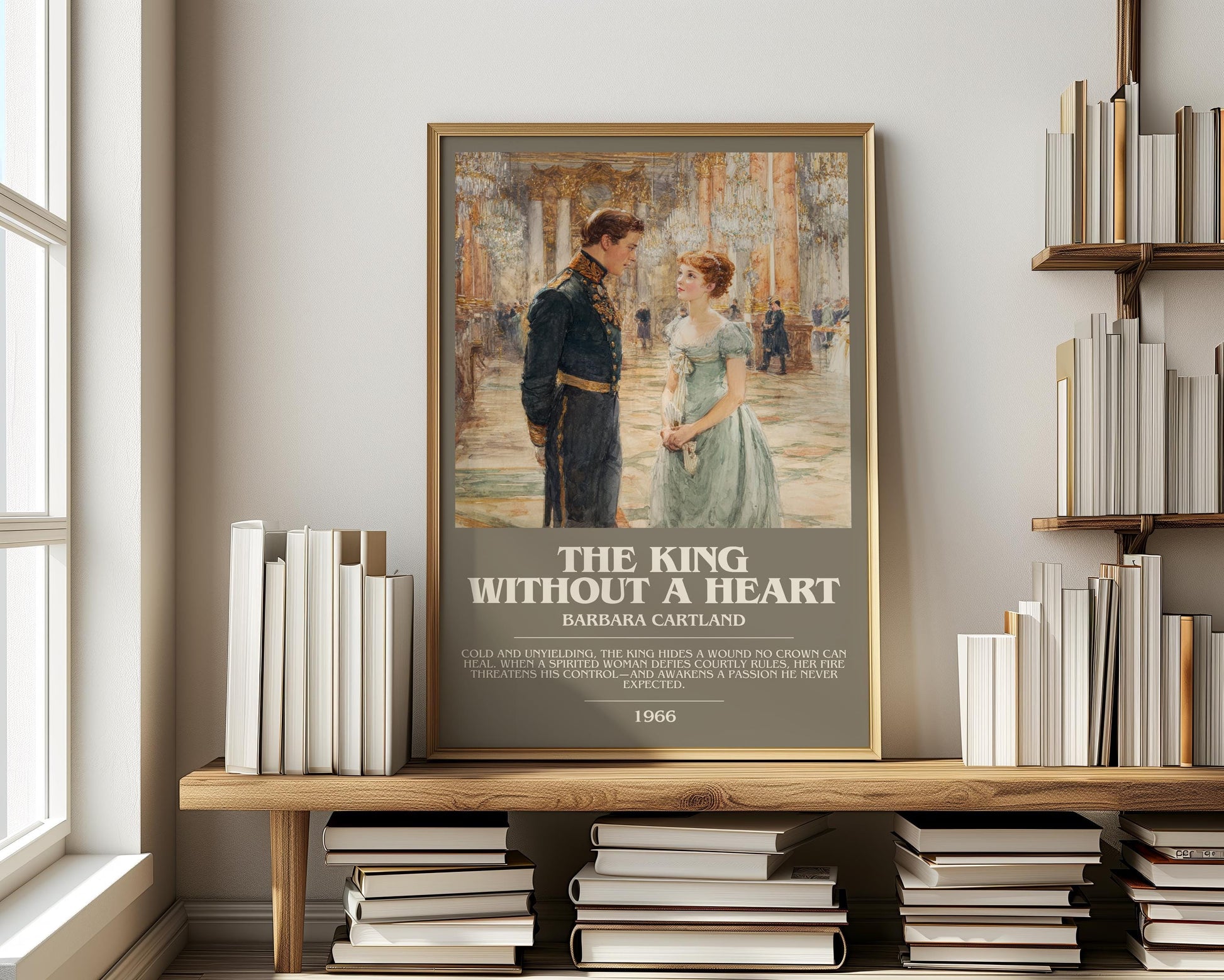 The King Without A Heart by Barbara Cartland | Descriptive Modern Book Art | Poster