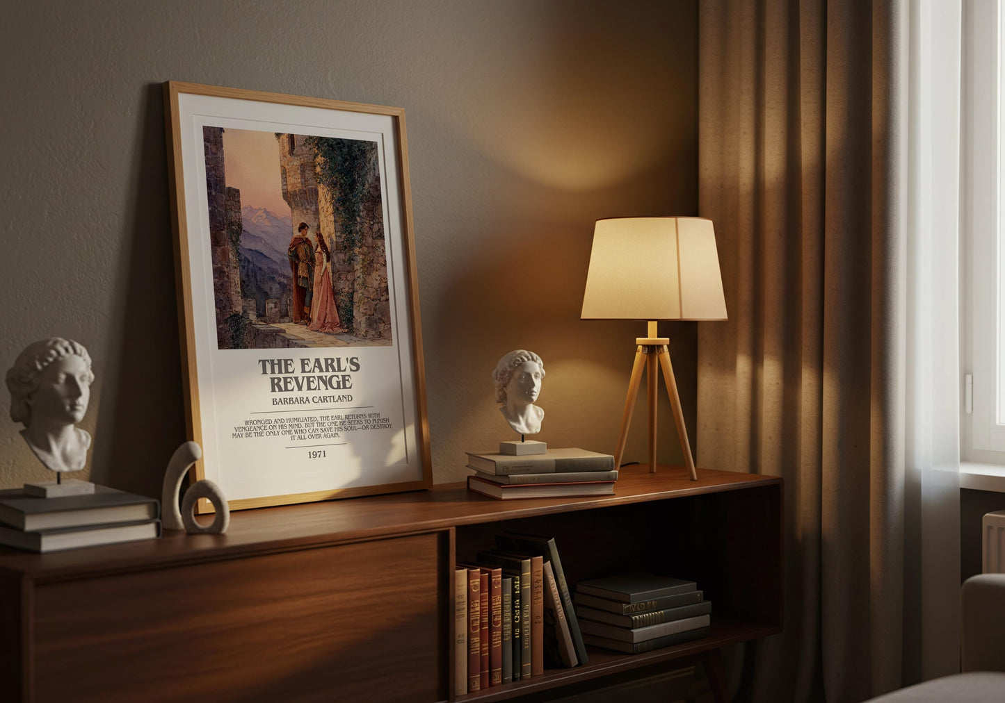 The Earl's Revenge by Barbara Cartland | Descriptive Modern Book Art | Poster