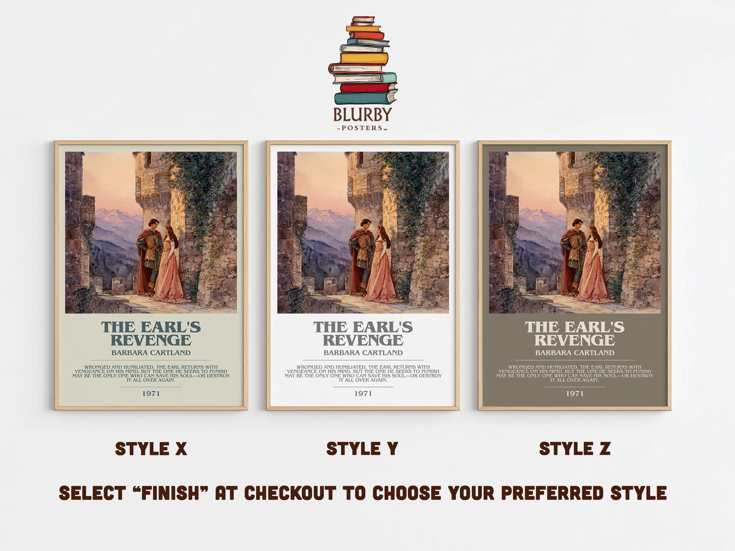 The Earl's Revenge by Barbara Cartland | Descriptive Modern Book Art | Poster