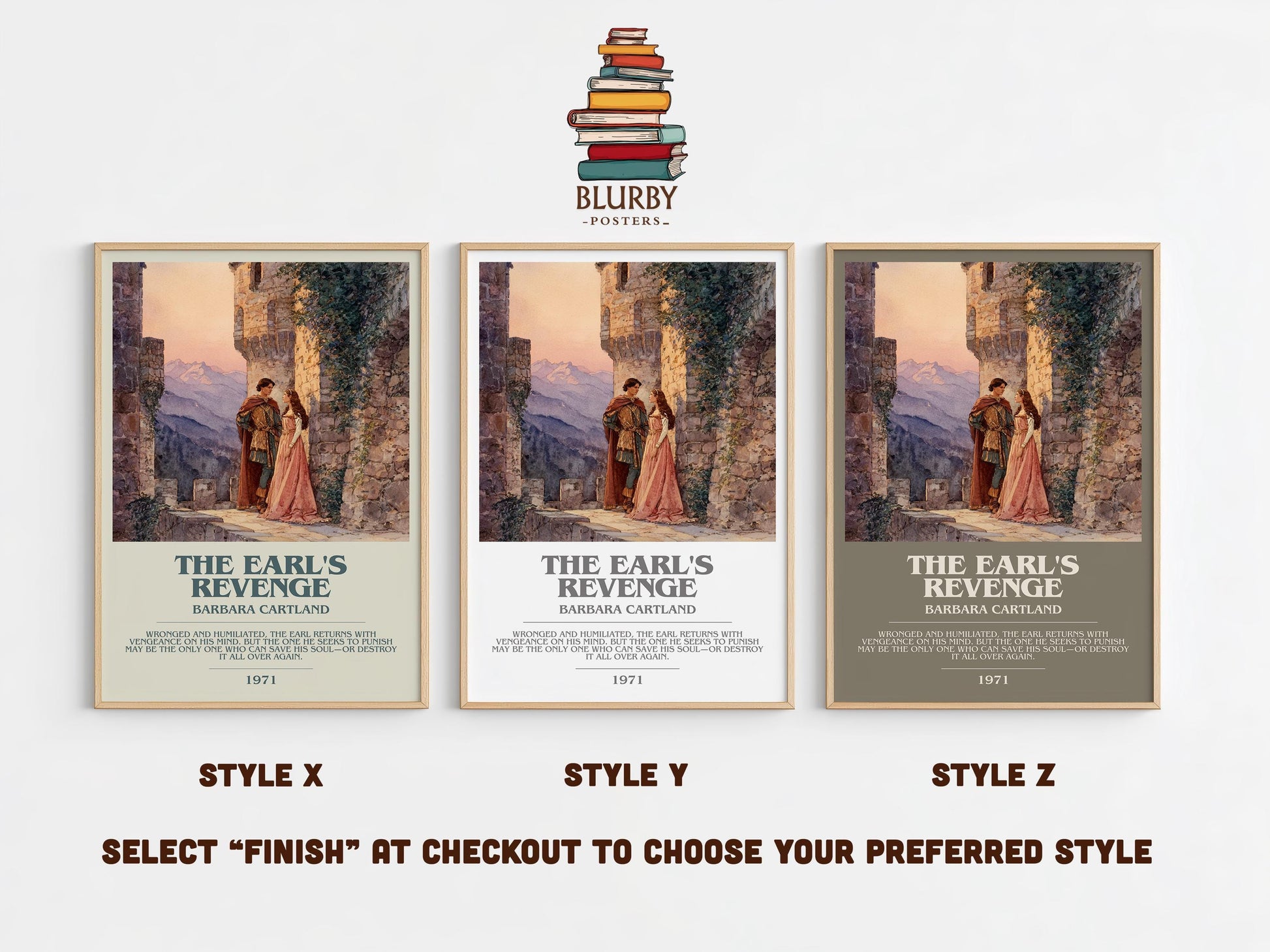 The Earl's Revenge by Barbara Cartland | Descriptive Modern Book Art | Poster