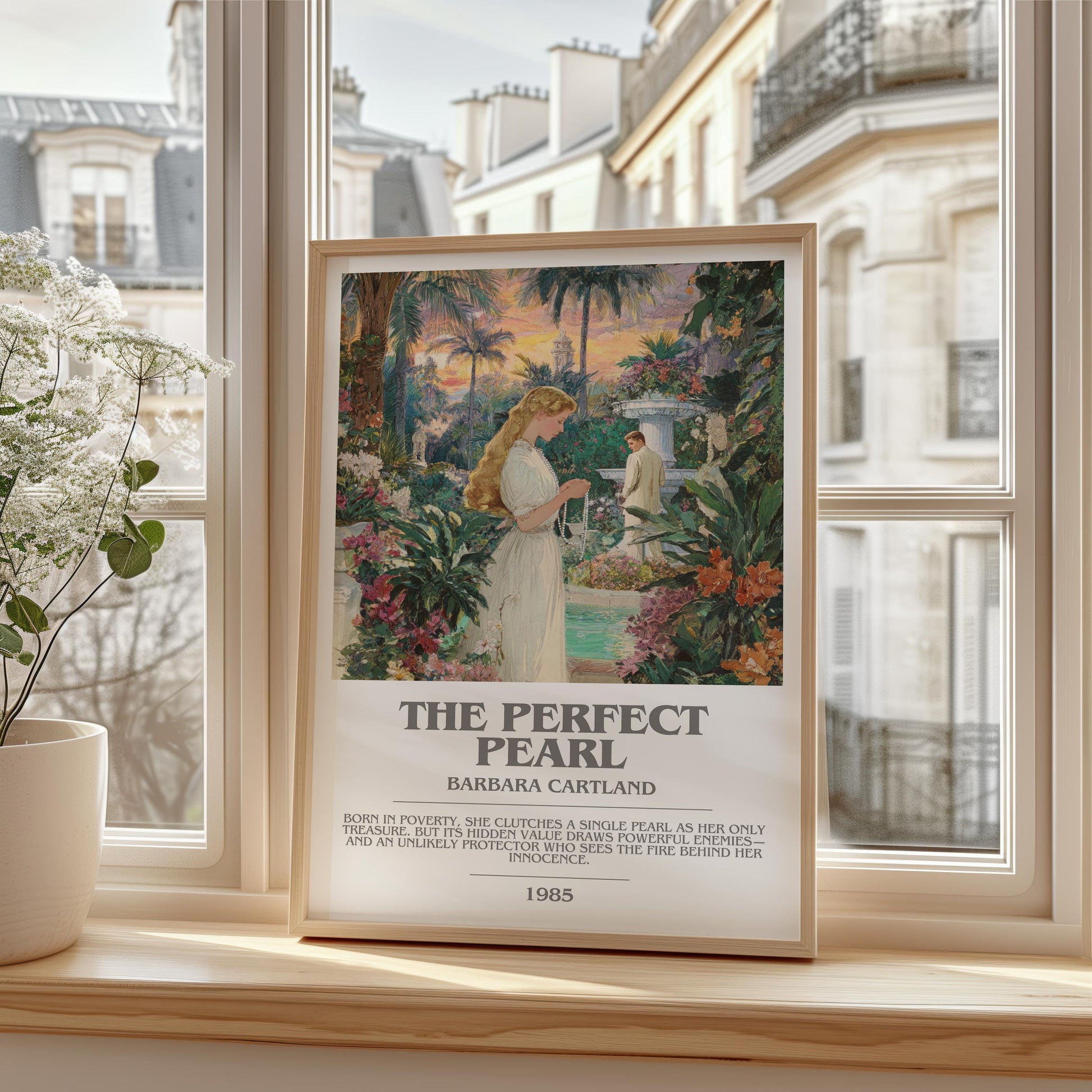 The Perfect Pearl by Barbara Cartland | Descriptive Modern Book Art | Poster