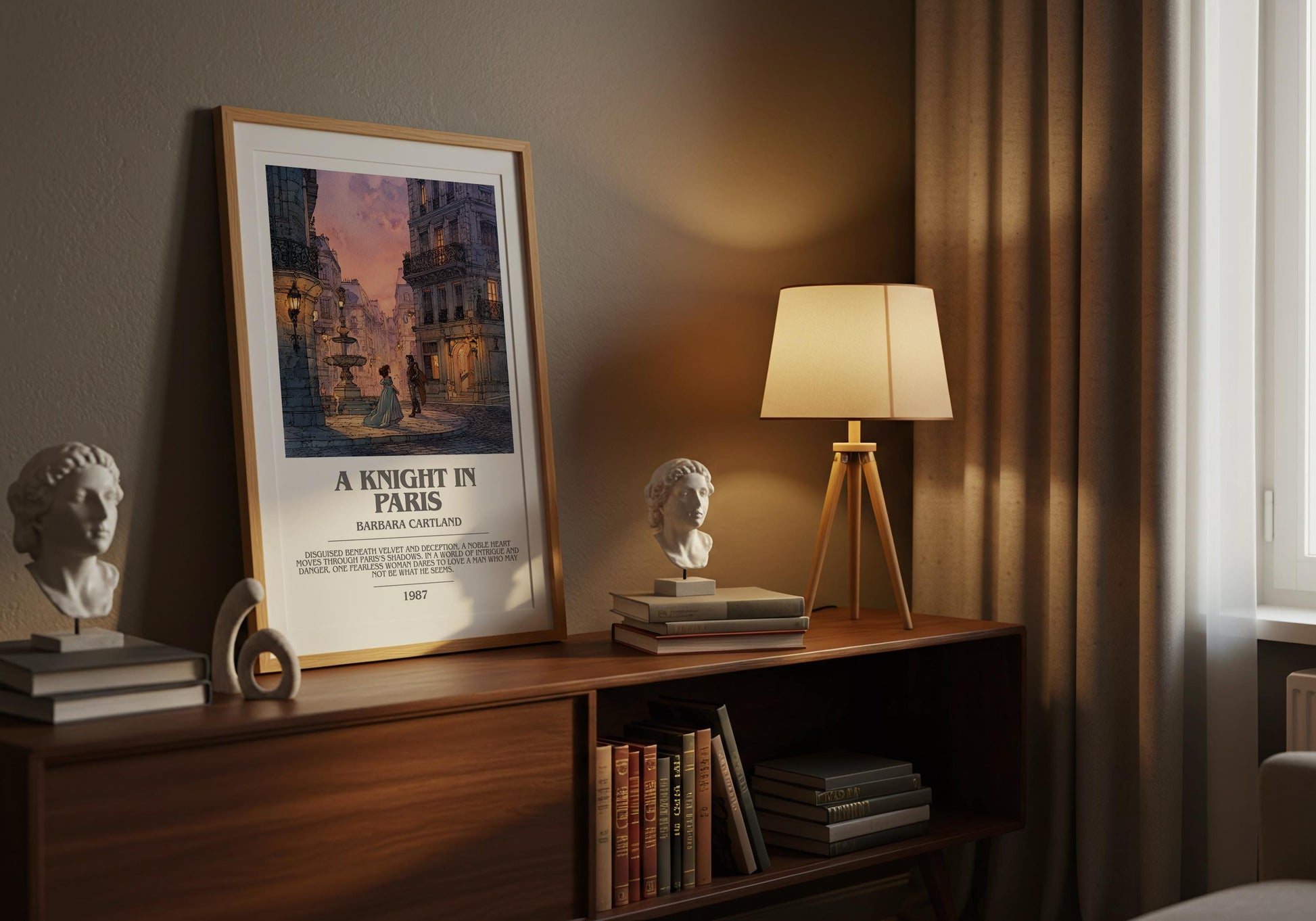 The Knight In Paris by Barbara Cartland | Descriptive Modern Book Art | Poster