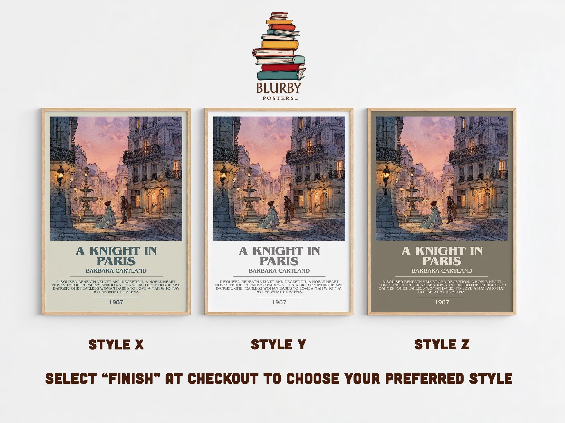 The Knight In Paris by Barbara Cartland | Descriptive Modern Book Art | Poster