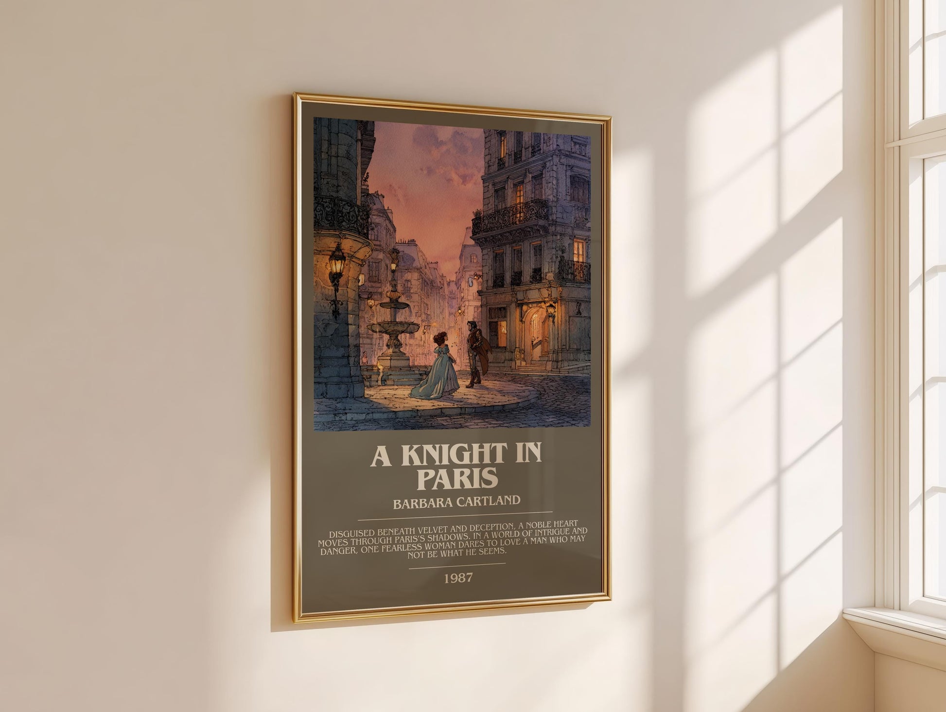 The Knight In Paris by Barbara Cartland | Descriptive Modern Book Art | Poster