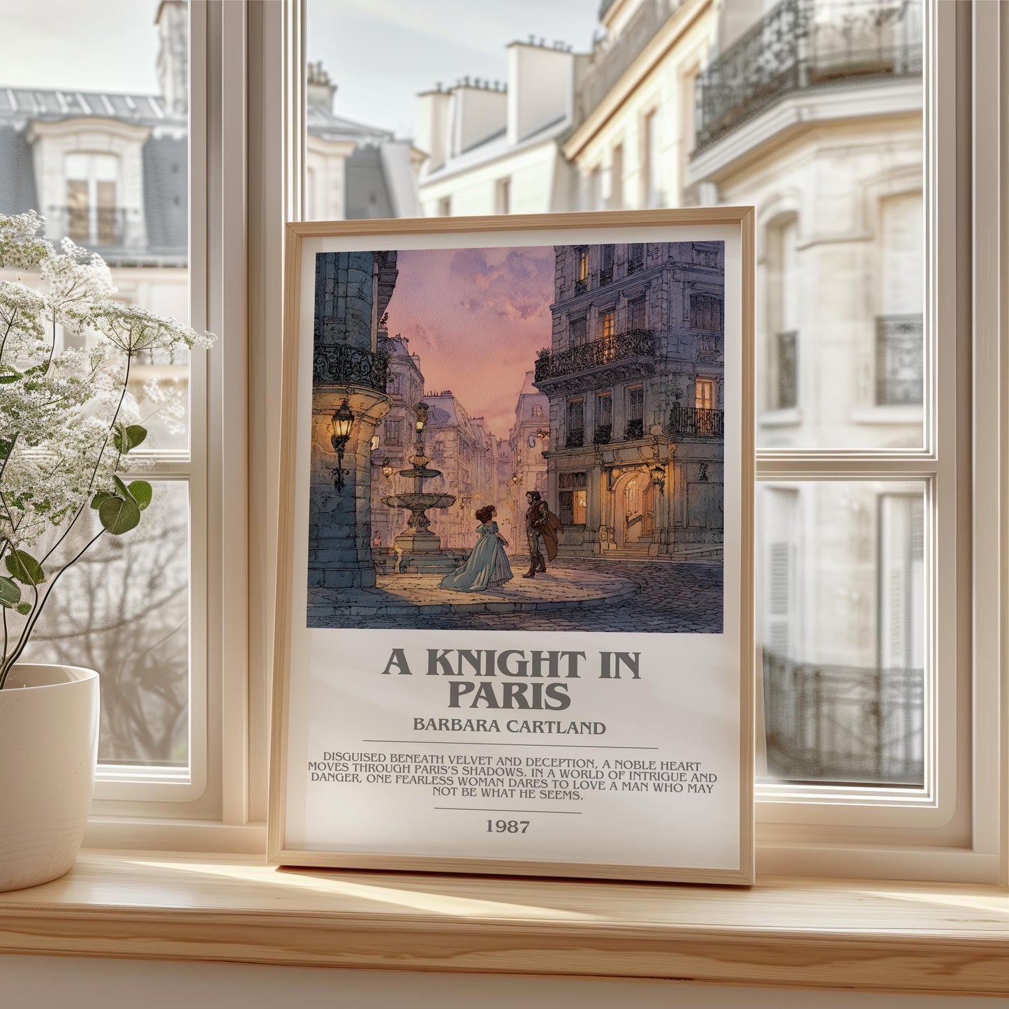 The Knight In Paris by Barbara Cartland | Descriptive Modern Book Art | Poster