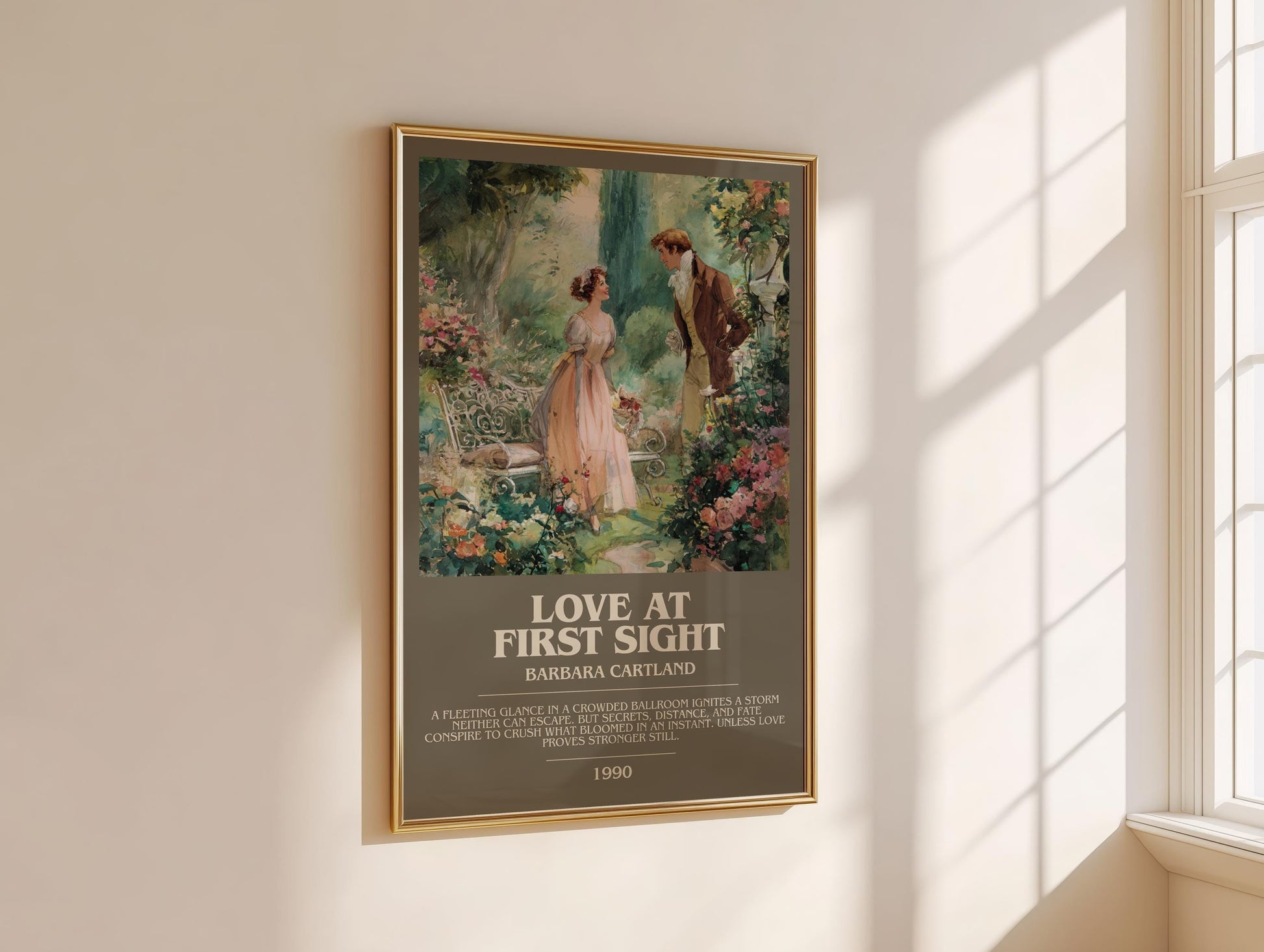 Love At First Sight by Barbara Cartland | Descriptive Modern Book Art | Poster