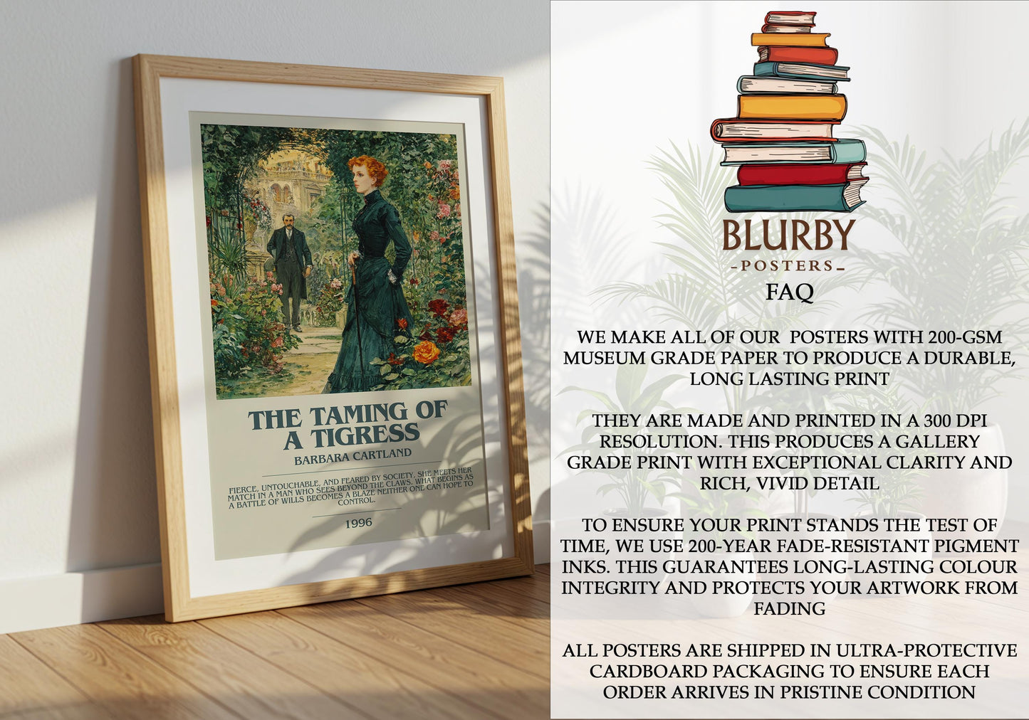 The Taming Of A Tigress by Barbara Cartland | Descriptive Modern Book Art | Poster