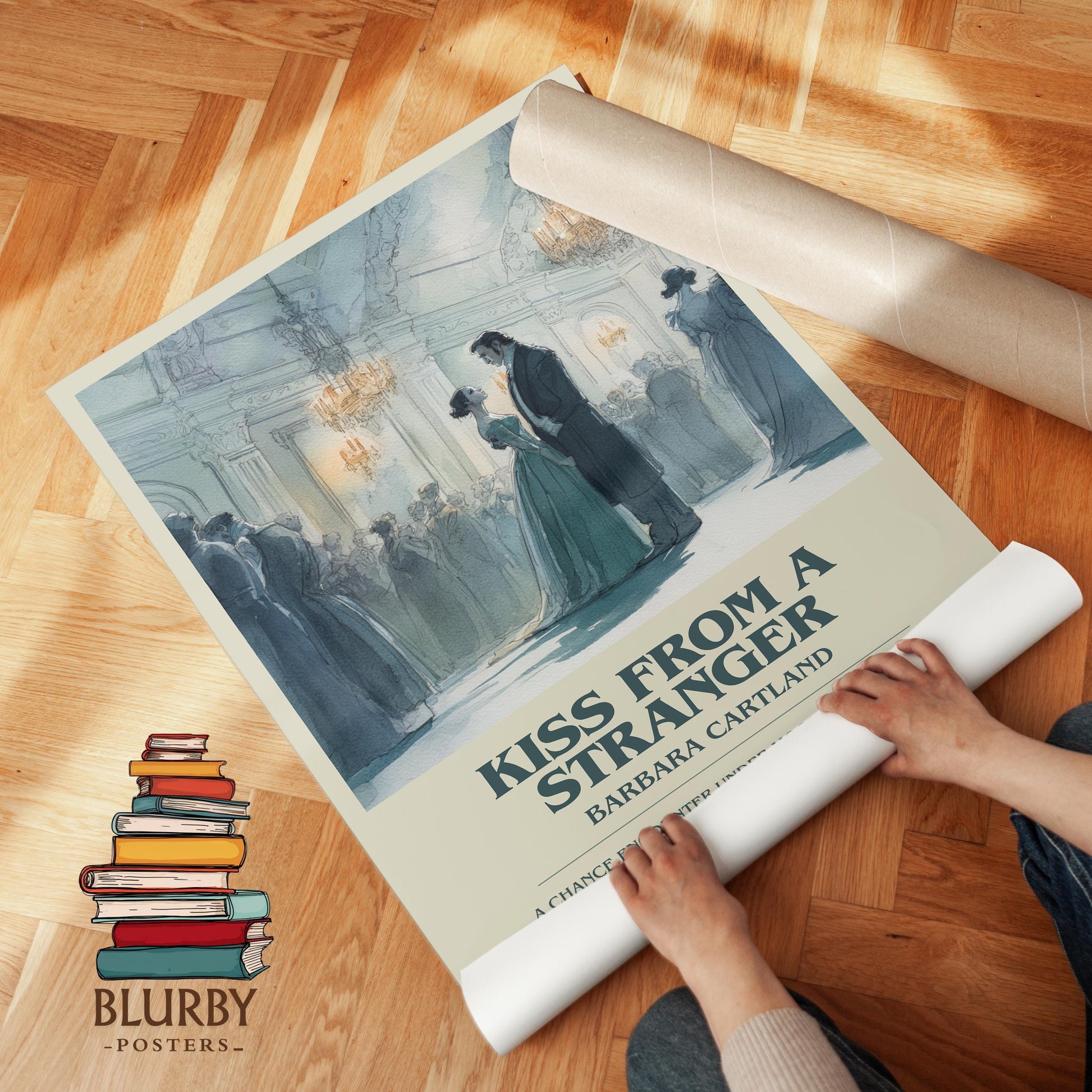 Kiss From A Stranger by Barbara Cartland | Descriptive Modern Book Art | Poster