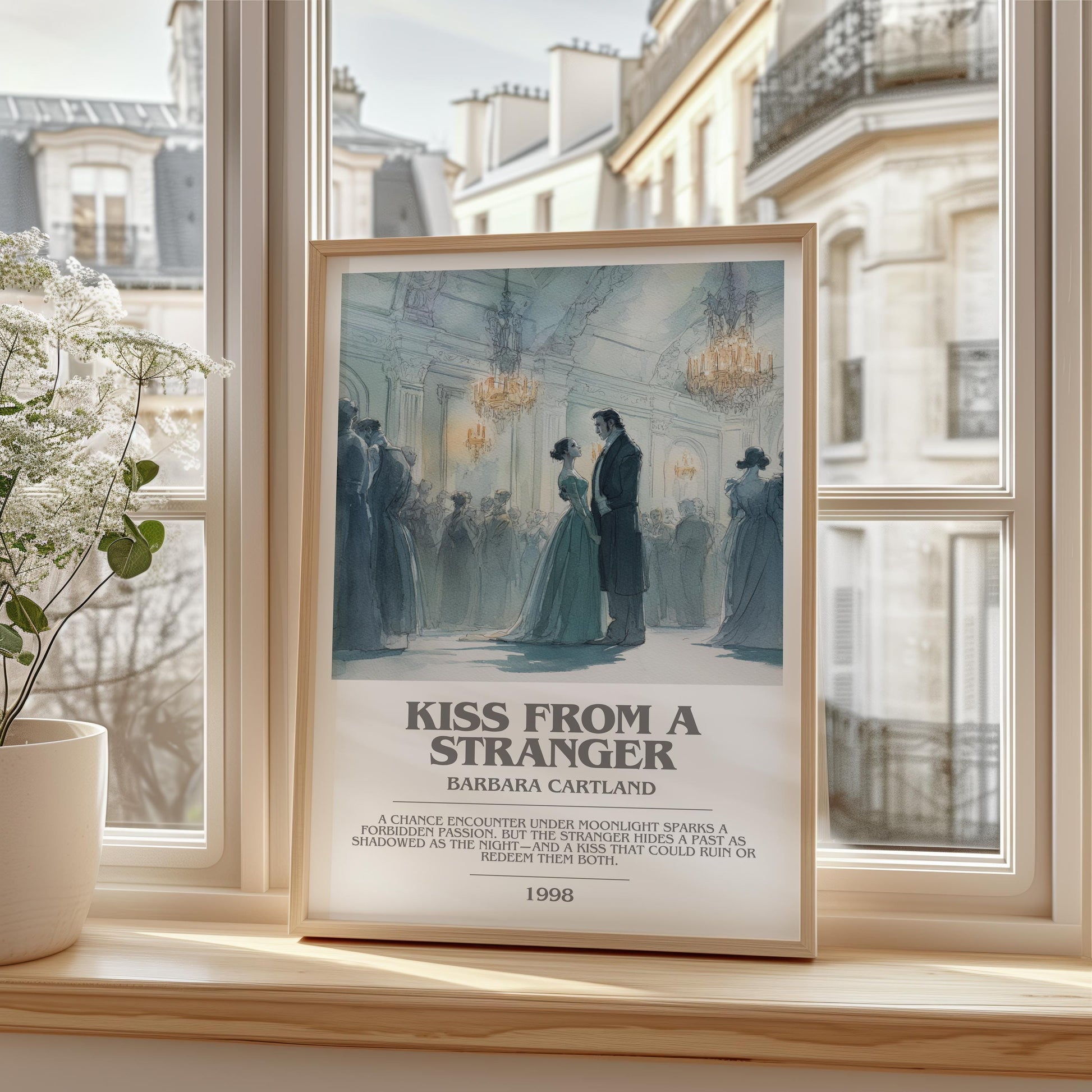 Kiss From A Stranger by Barbara Cartland | Descriptive Modern Book Art | Poster