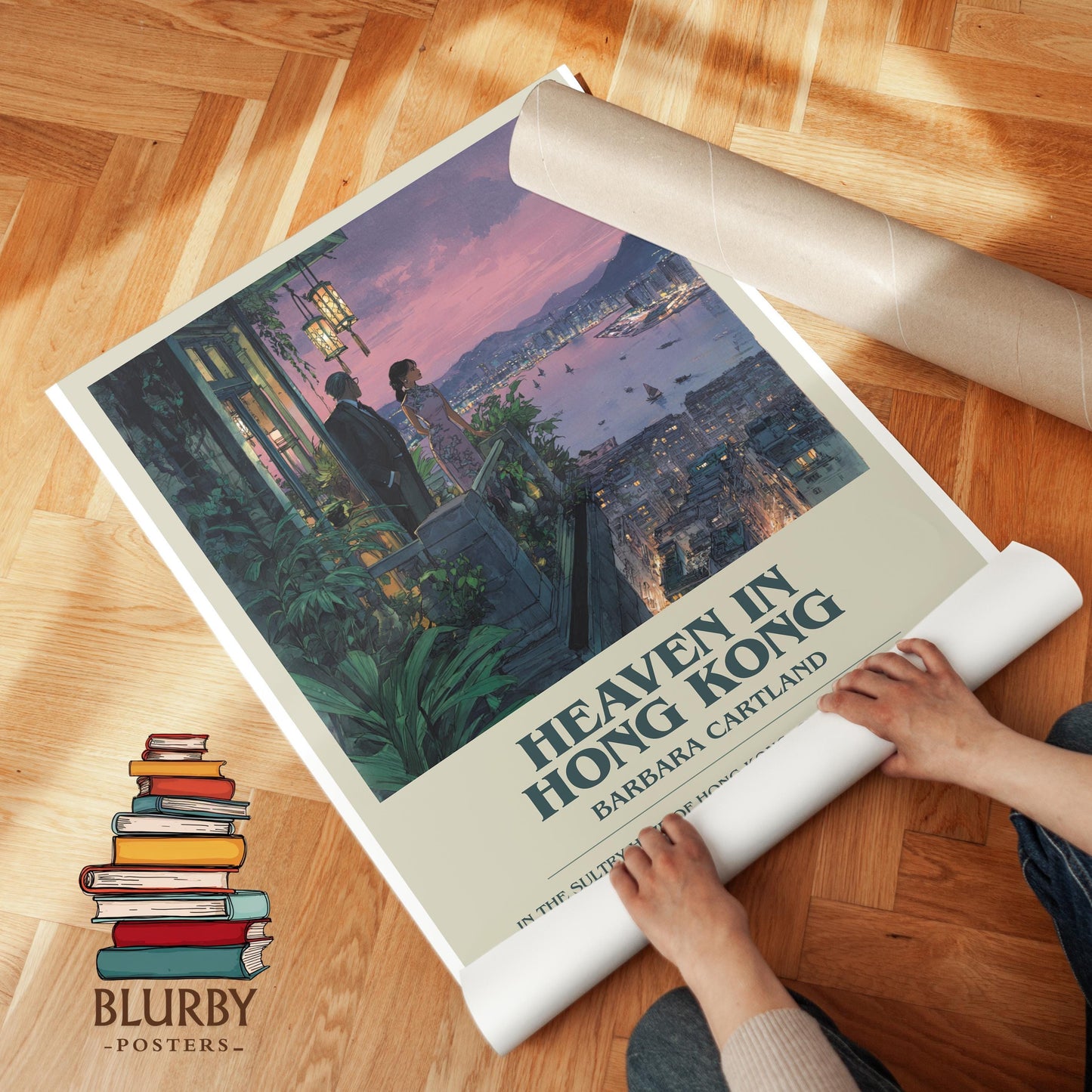 Heaven In Hong Kong by Barbara Cartland | Descriptive Modern Book Art | Poster